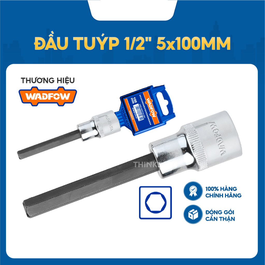 Hình ảnh 3 của mặt hàng Đầu tuýp 1/2" ra đầu vít lục giác dài 5x100mm Wadfow WSC5202