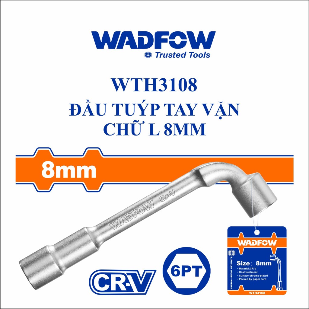 Hình ảnh 2 của mặt hàng Đầu tuýp tay vặn chữ L 8mm Wadfow WTH3108