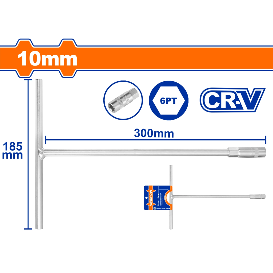 Hình ảnh 3 của mặt hàng Tay vặn chữ T đầu lục giác 10mm Wadfow WTH1110