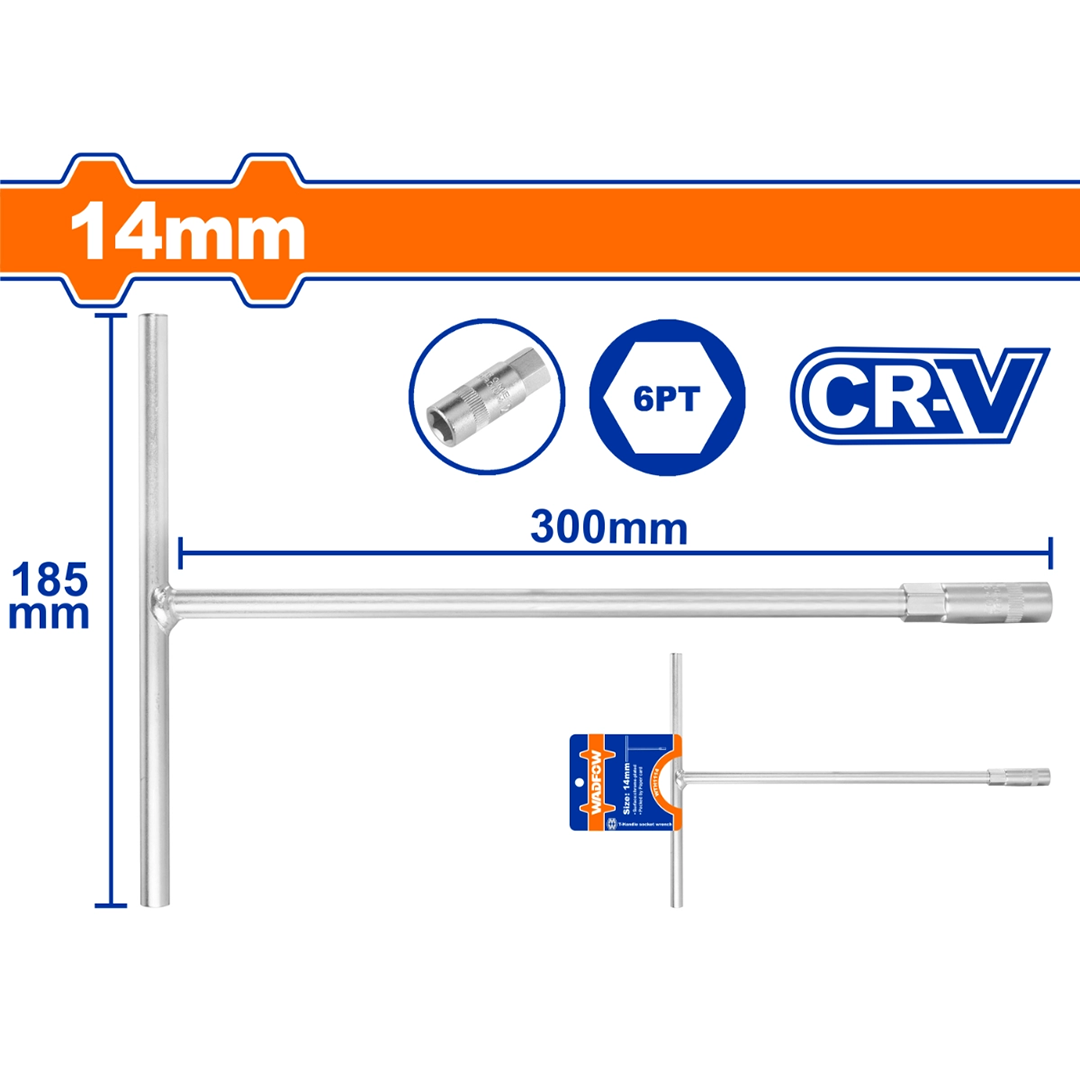 Hình ảnh 1 của mặt hàng Tay vặn chữ T đầu lục giác 14mm Wadfow WTH1114