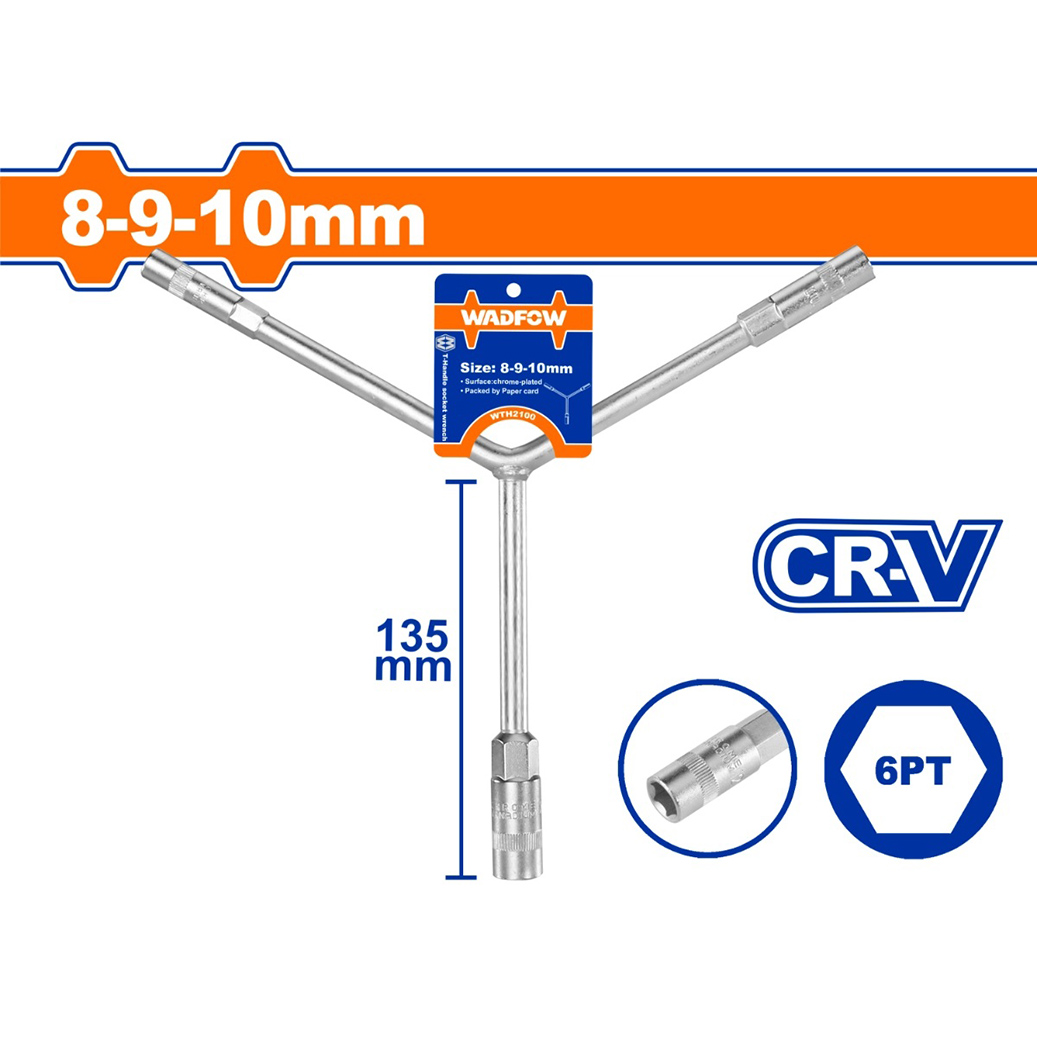 Hình ảnh 4 của mặt hàng Tay vặn chữ Y đầu lục giác 8-9-10mm Wadfow WTH2100