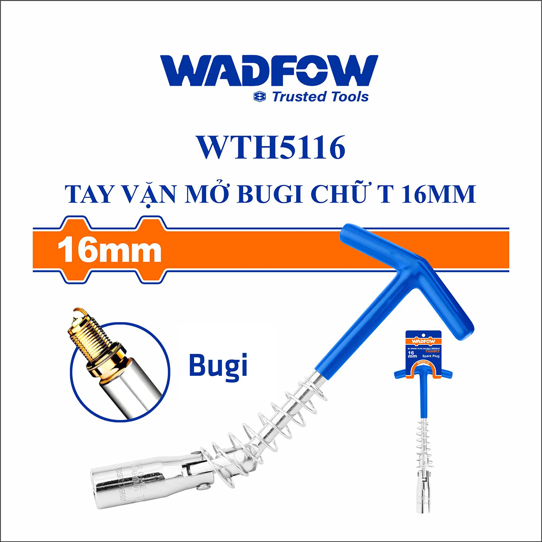 Hình ảnh 4 của mặt hàng Tay vặn mở bugi chữ T 16mm Wadfow WTH5116