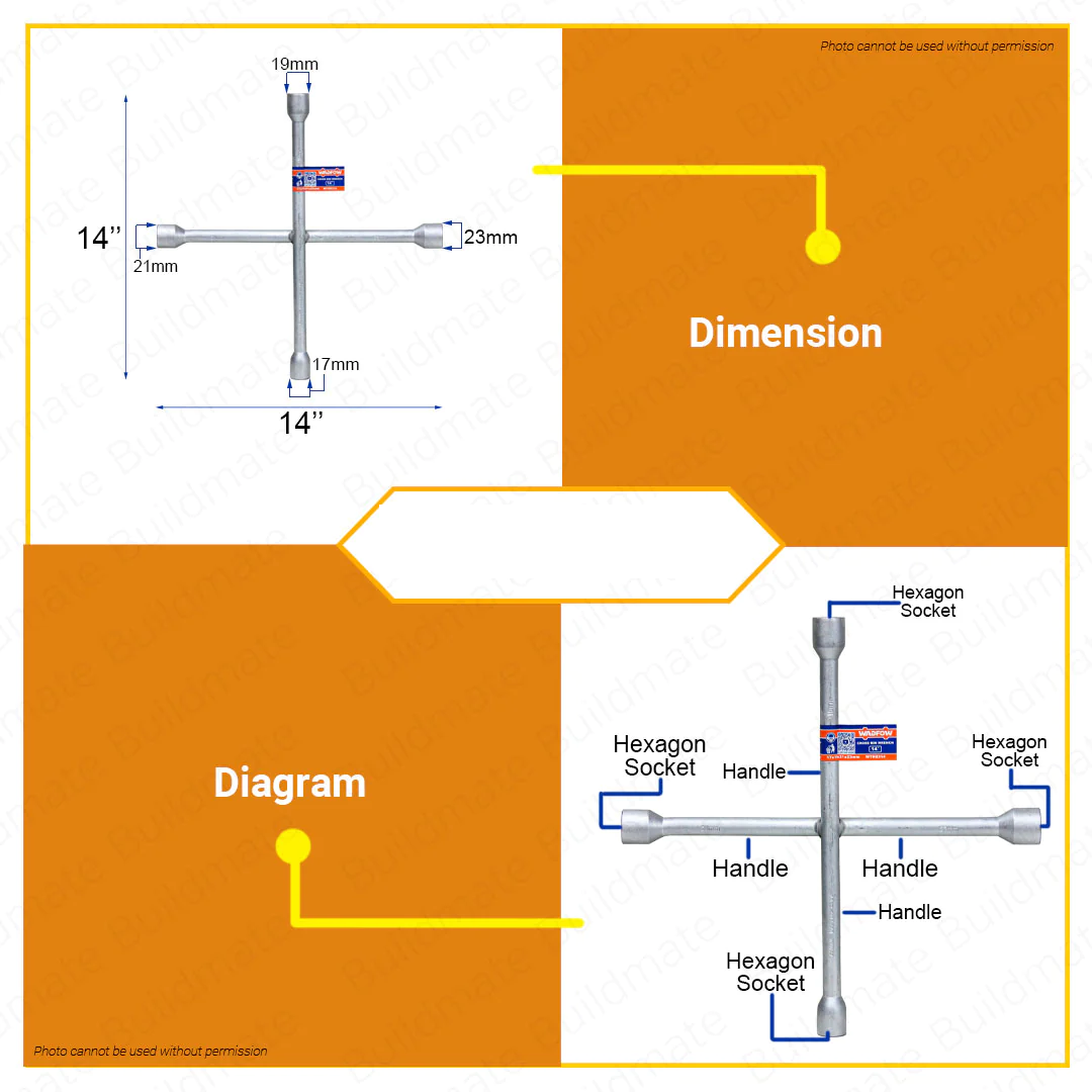 Hình ảnh 2 của mặt hàng Tay vặn chữ thập đầu lục giác 14" Wadfow WTH8314