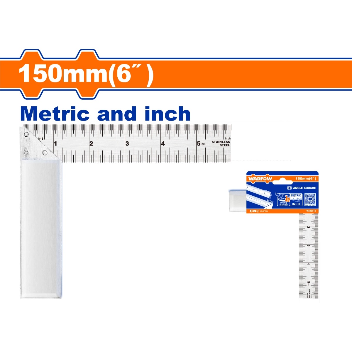 Hình ảnh 1 của mặt hàng Thước vuông 150mm Wadfow WSR2915