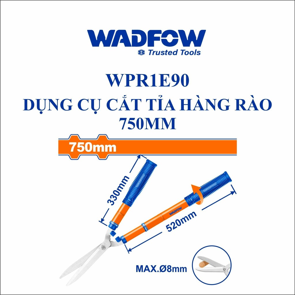 Hình ảnh 2 của mặt hàng Dụng cụ cắt tỉa hàng rào 750mm Wadfow WPR1E90