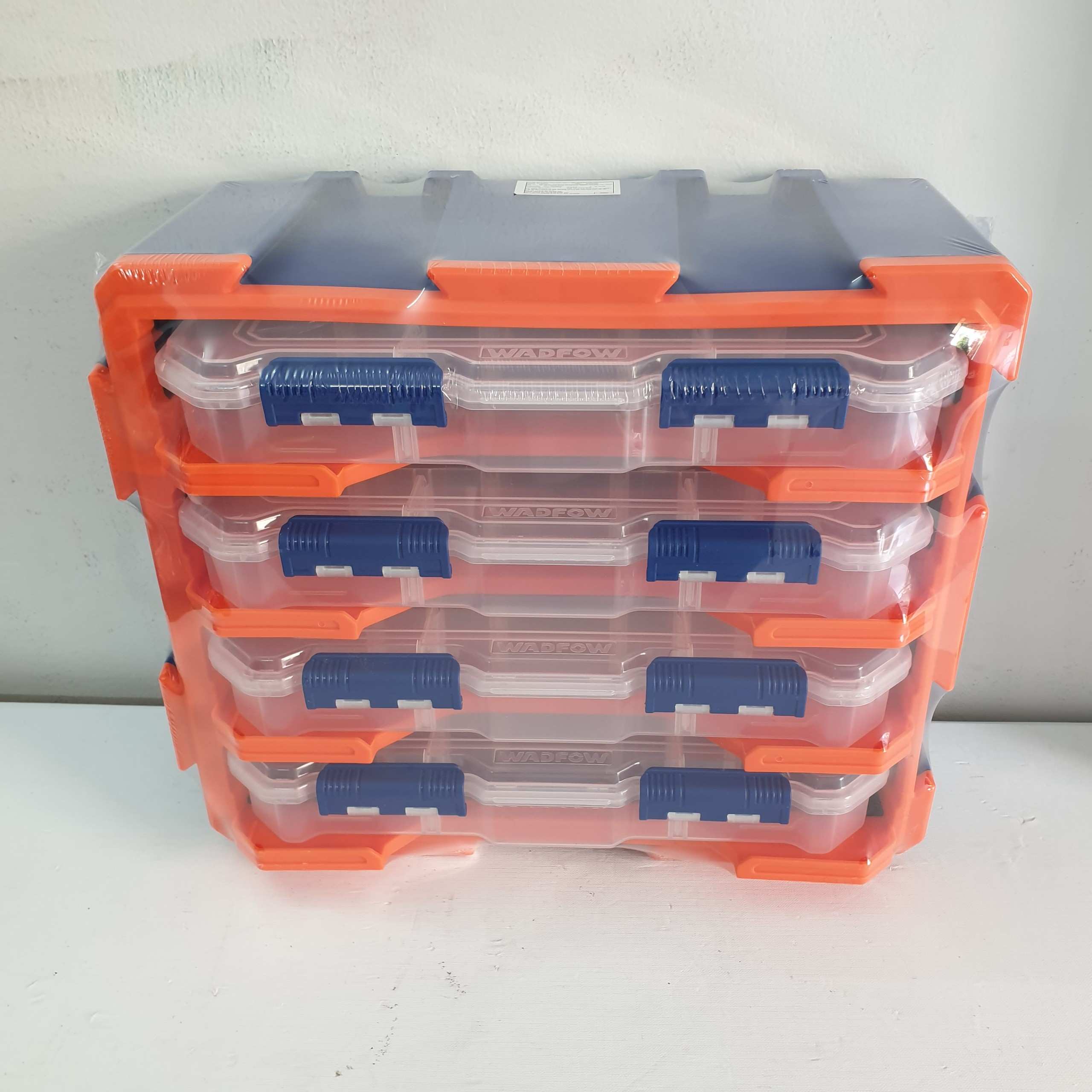 Hình ảnh 5 của mặt hàng Bộ tủ gồm 4 hộp nhựa chia 13 ngăn đựng linh kiện 380x182x320mm Wadfow WTB8344