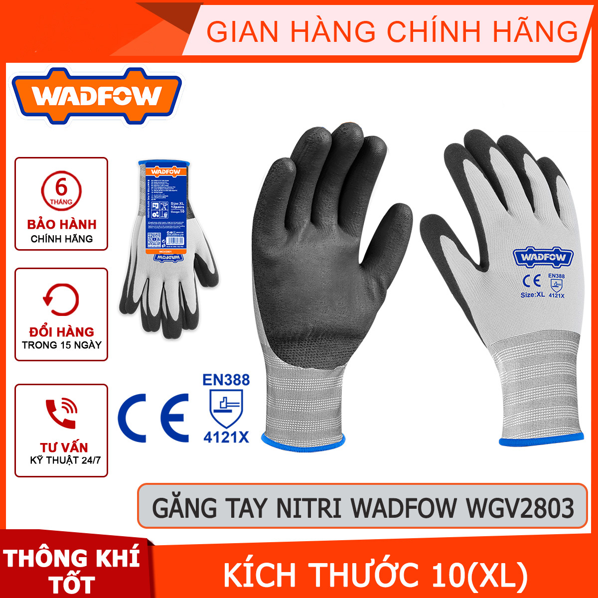 Hình ảnh 3 của mặt hàng Găng tay phủ Nitri XL Wadfow WGV2803