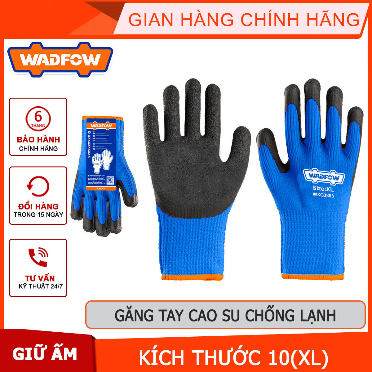 Hình ảnh 4 của mặt hàng Găng tay cao su chống lạnh XL Wadfow WXG3803