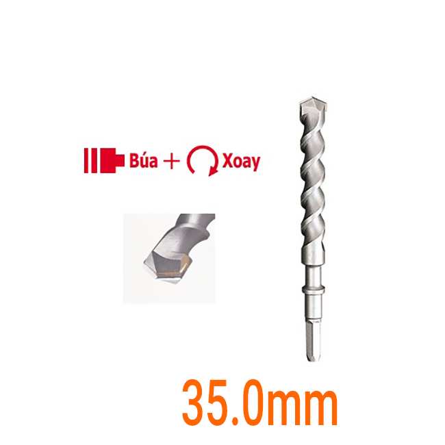 Hình ảnh 9 của mặt hàng Mũi khoan bê tông Ø35.0mm chuôi lục Unika HEX 280mm