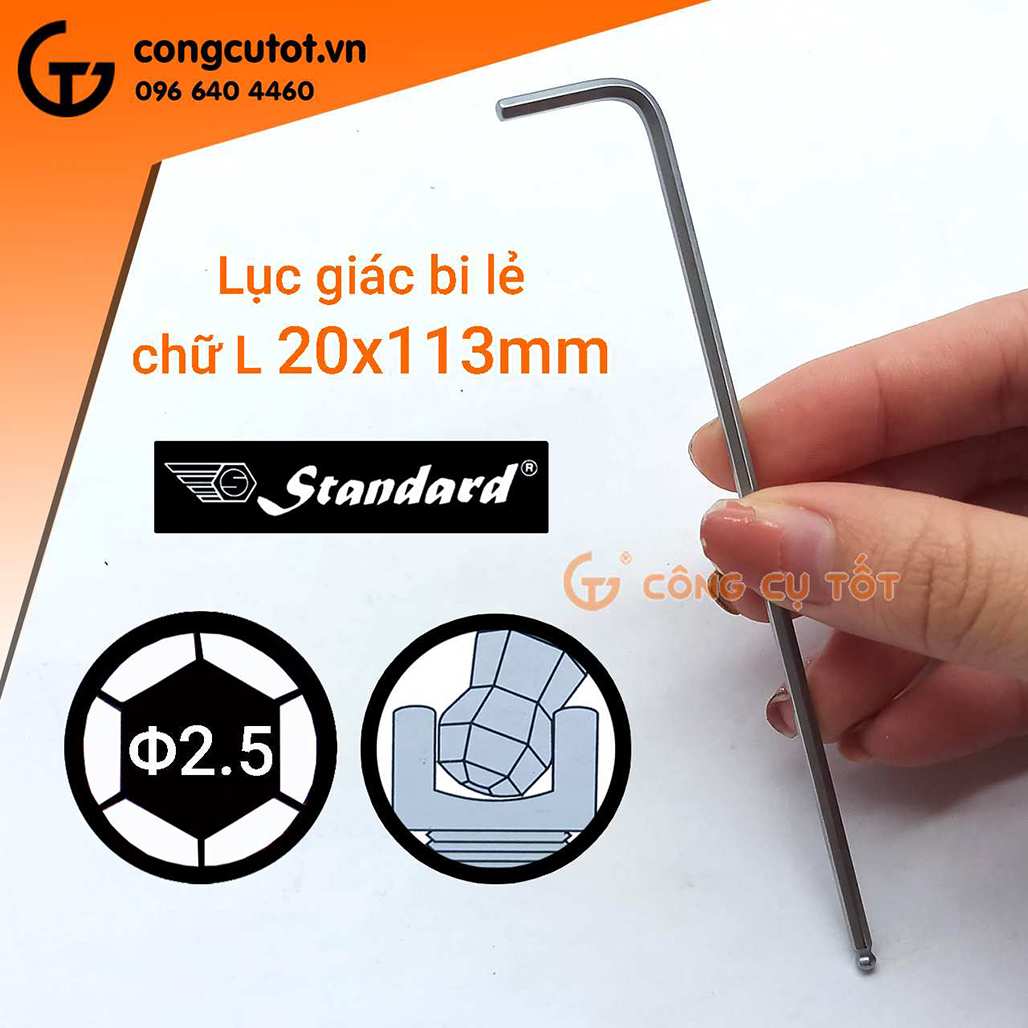 Hình ảnh 3 của mặt hàng Lục giác bi lẻ 2.5mm chữ L Sensh