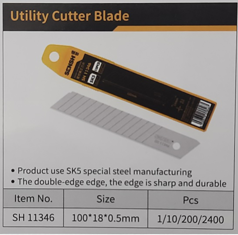 Hình ảnh 1 của mặt hàng Lưỡi dao rọc giấy trắng 100mm thép SK5 0.5mm Sensh