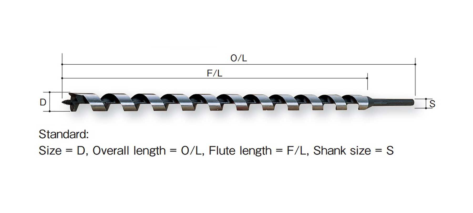 Hình ảnh 3 của mặt hàng Mũi khoan gỗ xoắn ốc Ø12.0mm VX chuôi lục giác loại dài 460mm Onishi