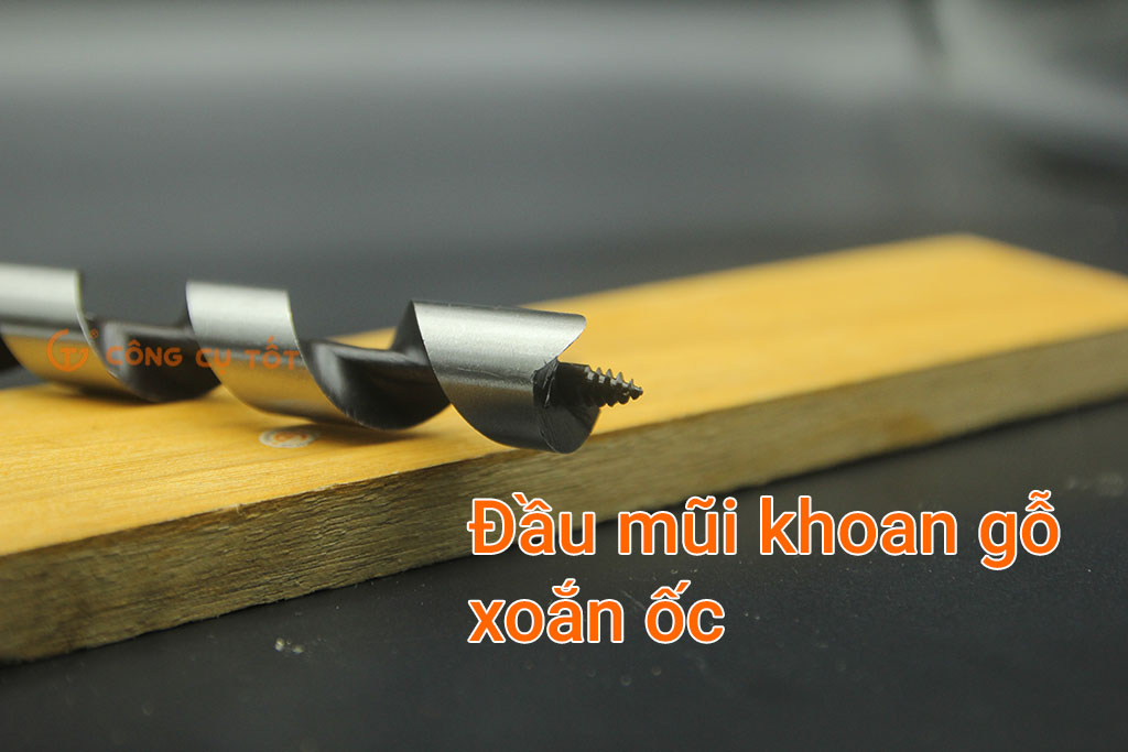 Hình ảnh 5 của mặt hàng Mũi khoan gỗ xoắn ốc Ø32x130mm 3 cạnh ngắn chuôi lục Onishi