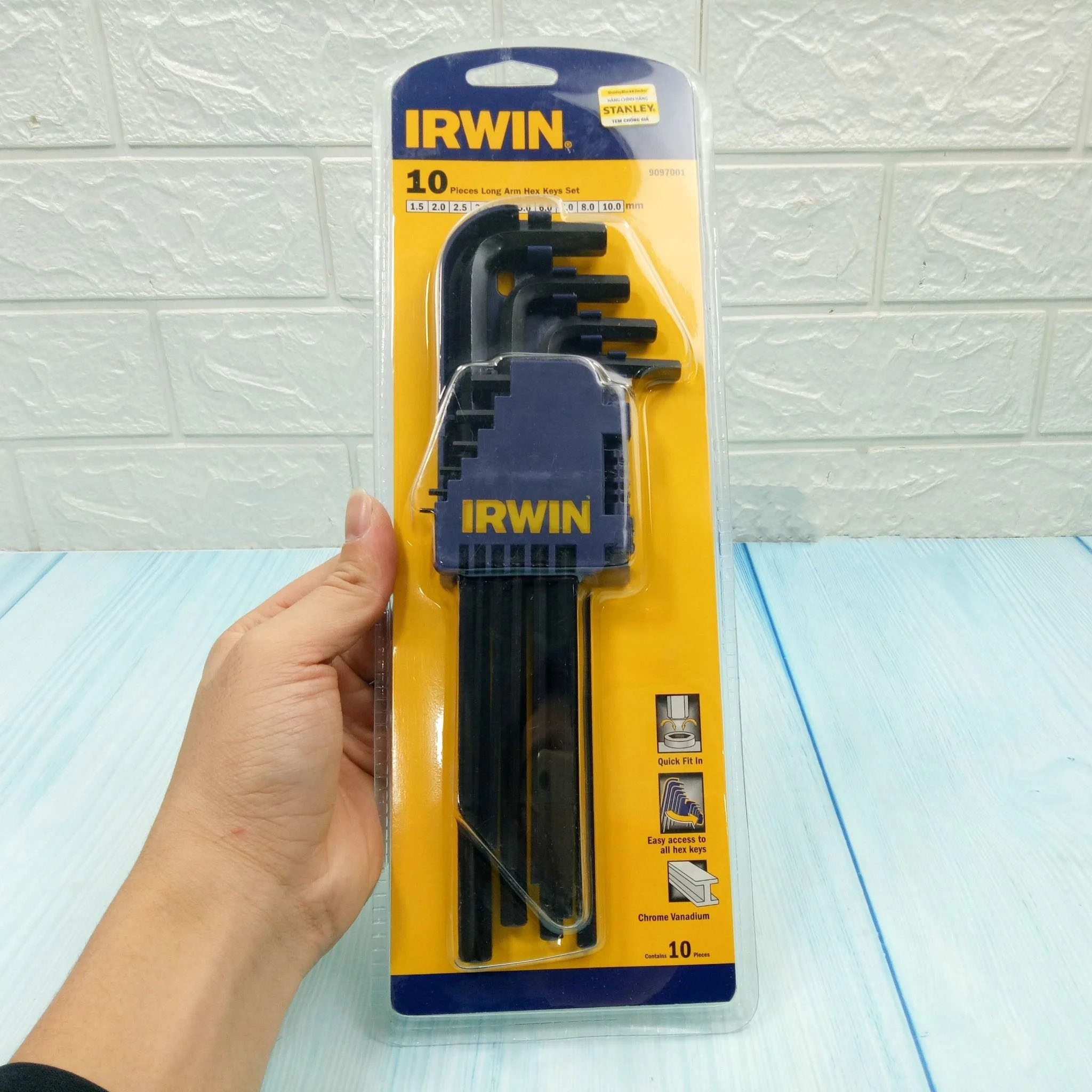 Hình ảnh 4 của mặt hàng Bộ 10 cây lục giác đen - đầu lục giác Irwin