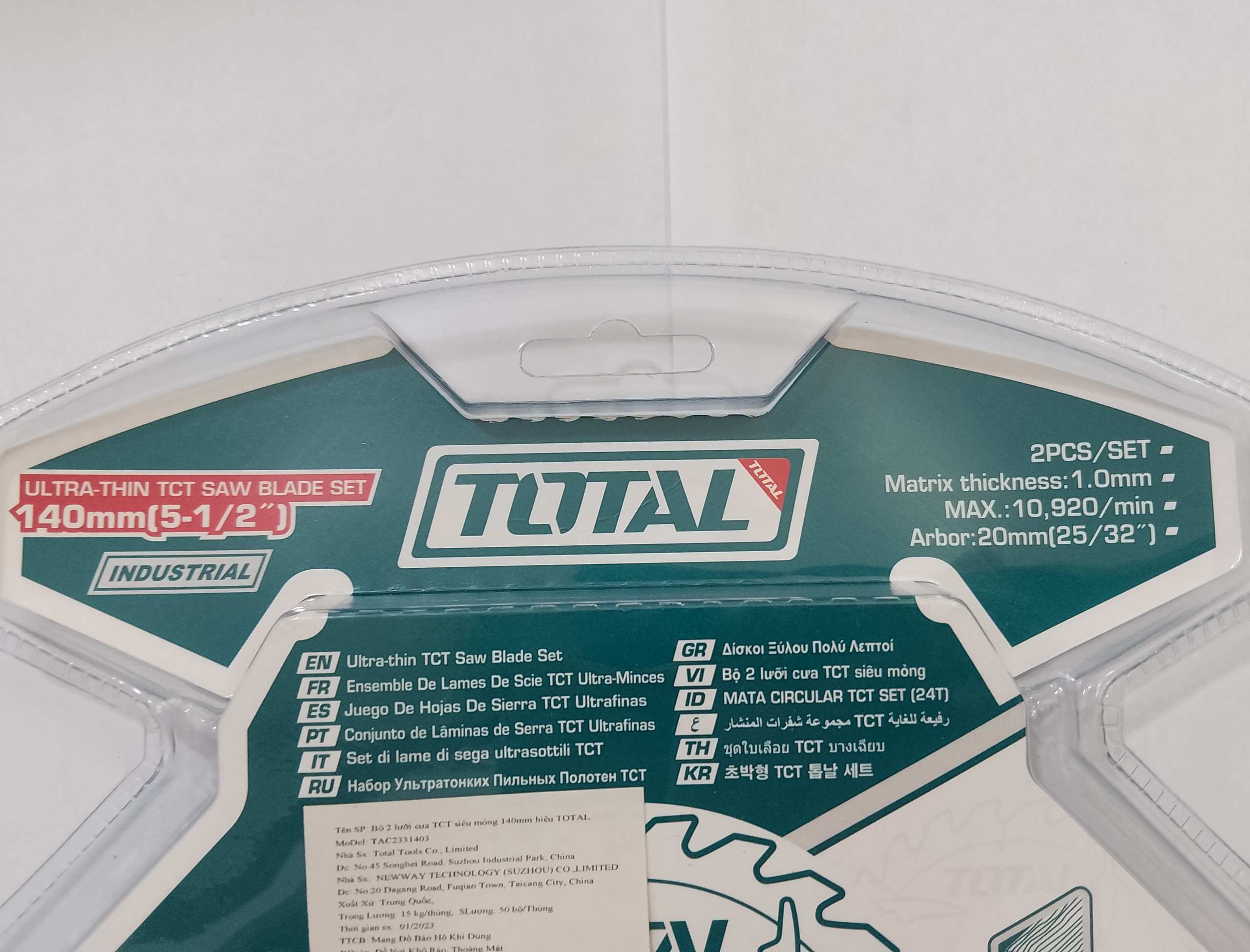 Hình ảnh 6 của mặt hàng Bộ 2 lưỡi cưa TCT siêu mỏng 140mm Total TAC2331403