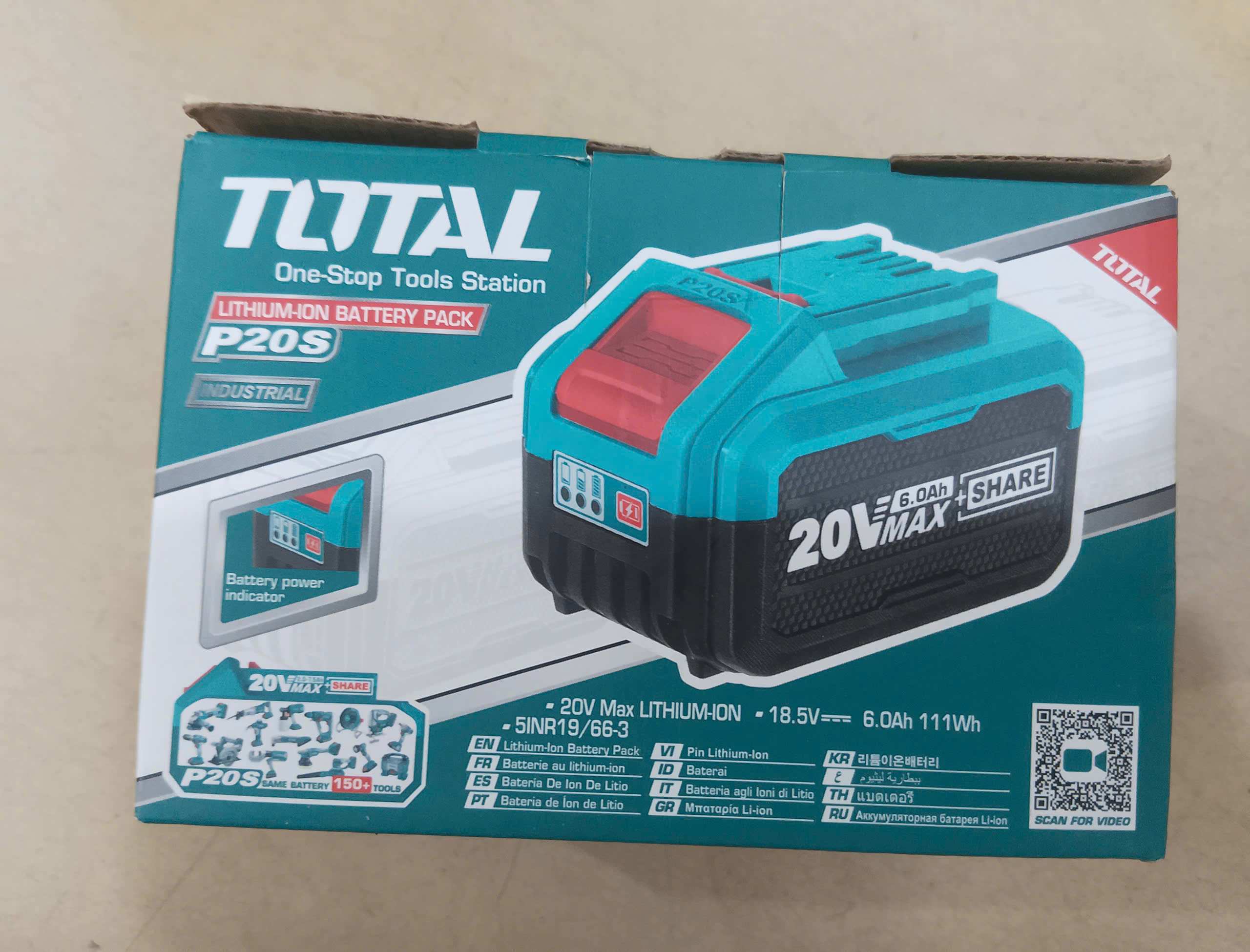 Hình ảnh 8 của mặt hàng Pin Lithium-ion 20V/6.0Ah Total TFBLI2060