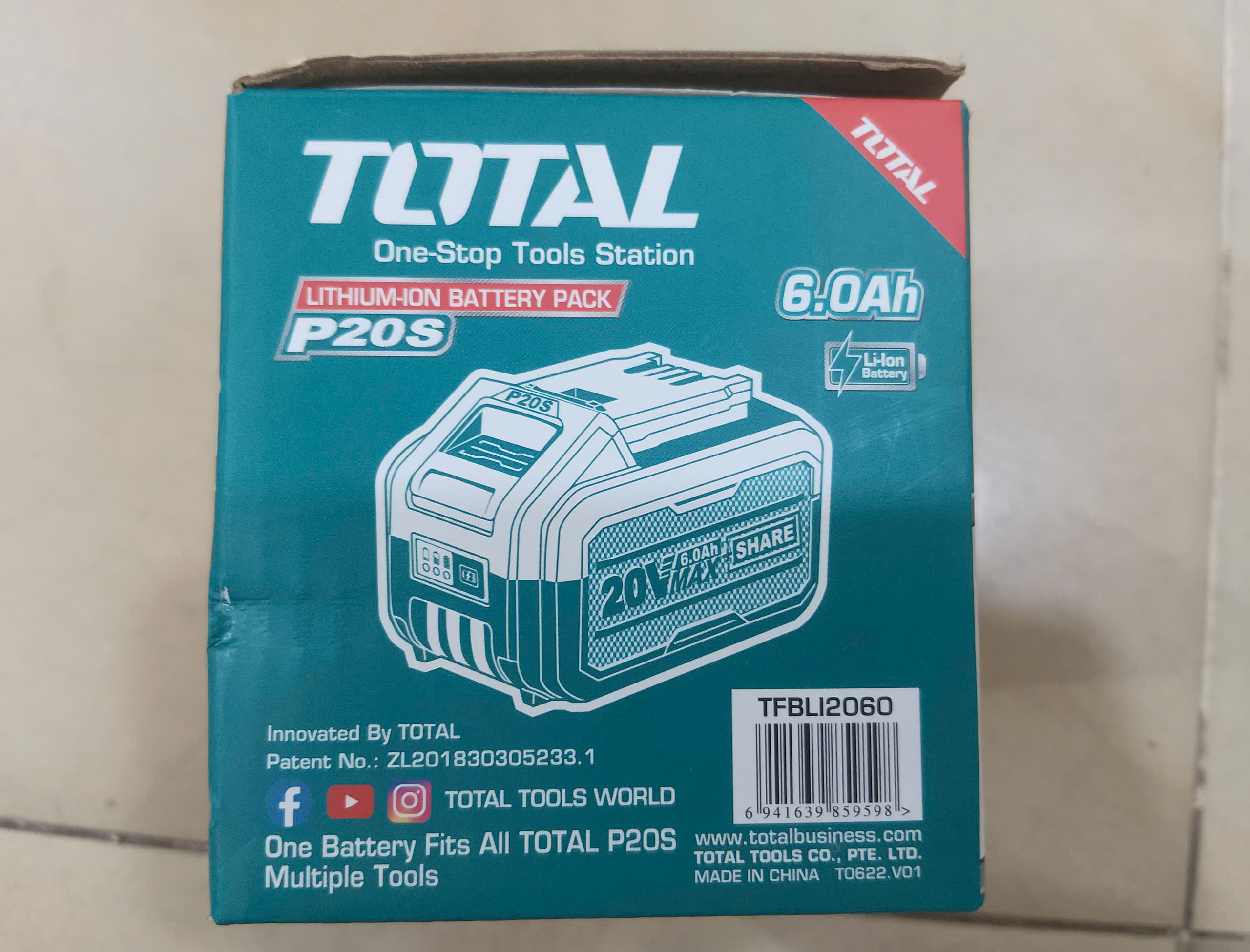 Hình ảnh 20 của mặt hàng Pin Lithium-ion 20V/6.0Ah Total TFBLI2060