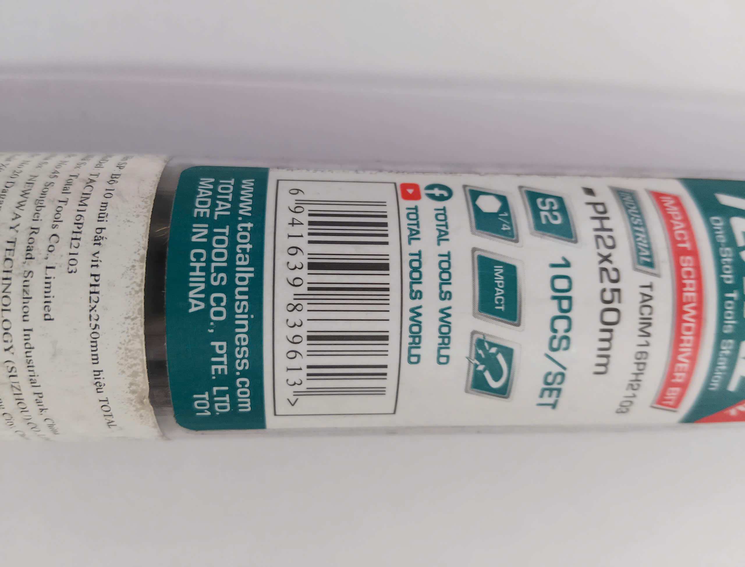 Hình ảnh 5 của mặt hàng Bộ 10 mũi bắt vít PH2x250mm Total TACIM16PH2103