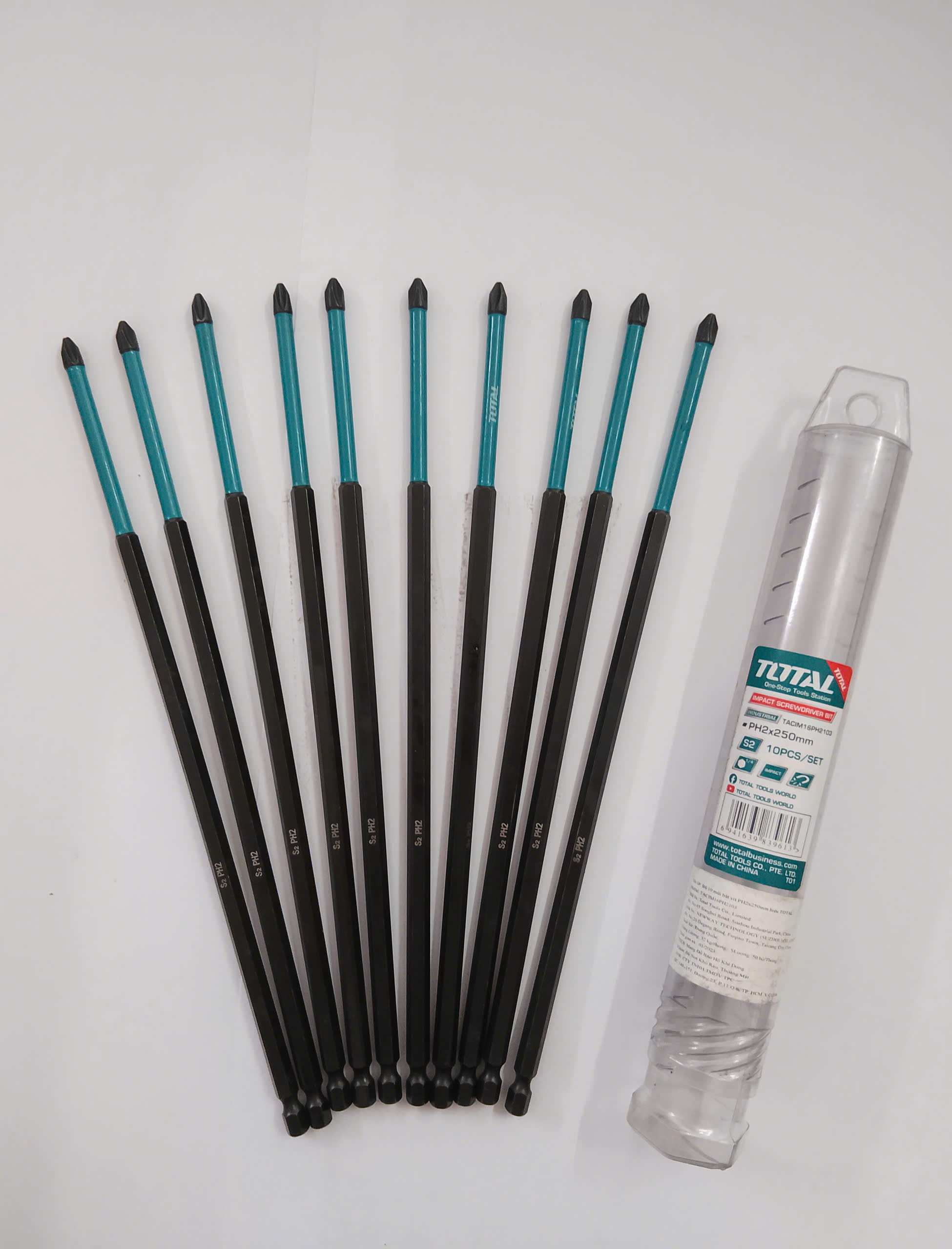 Hình ảnh 10 của mặt hàng Bộ 10 mũi bắt vít PH2x250mm Total TACIM16PH2103