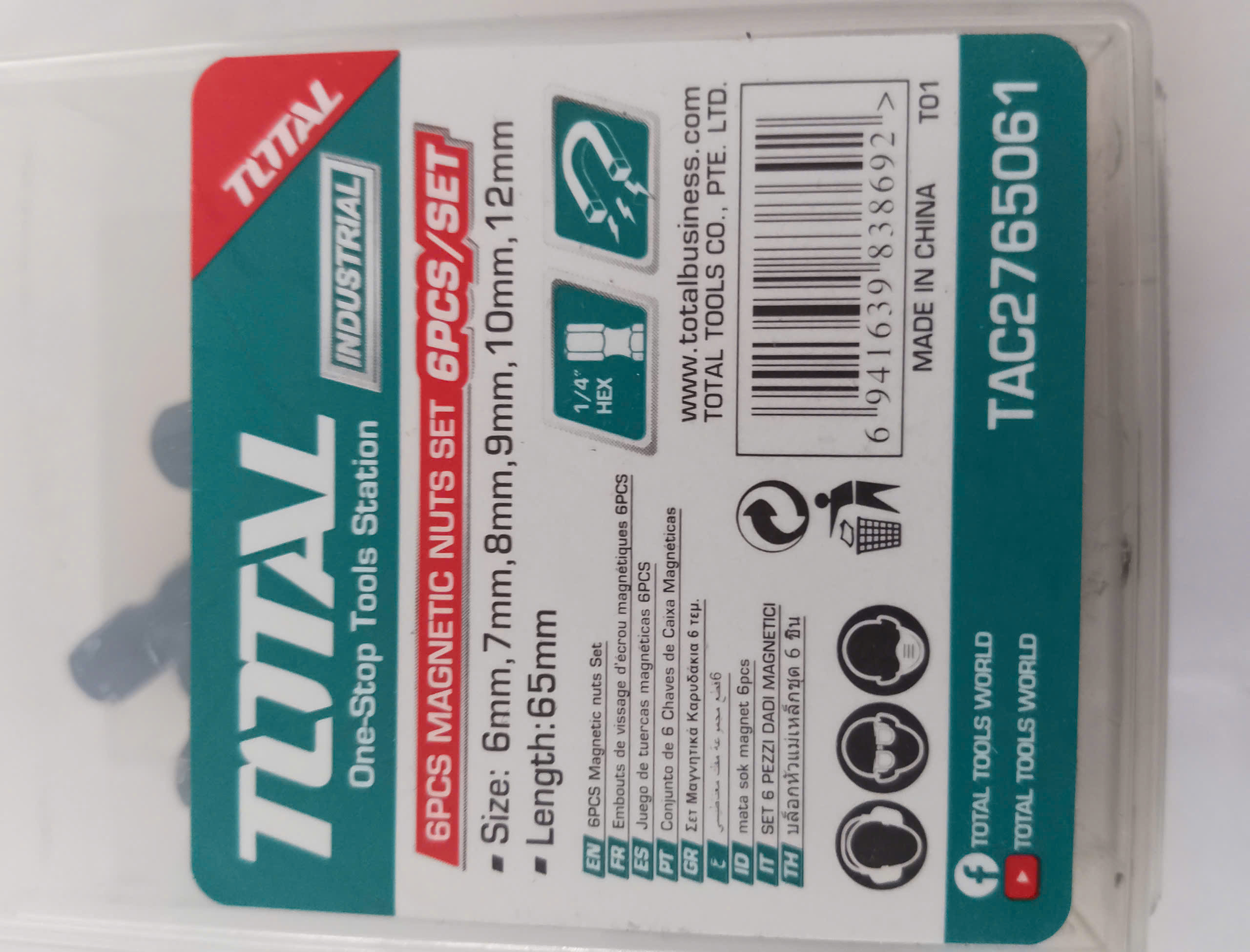 Hình ảnh 8 của mặt hàng Bộ 6 mũi từ bắn tôn 6mm-12mm Total TAC2765061