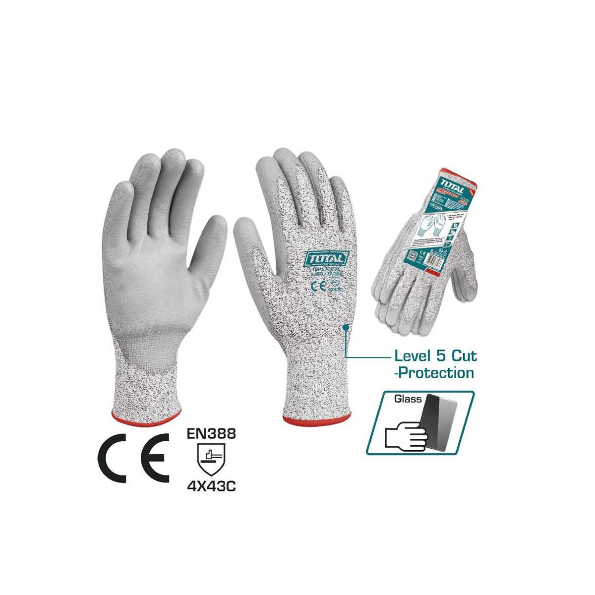 Hình ảnh 1 của mặt hàng Găng tay chống cắt cỡ XL Total TSP1702-XL