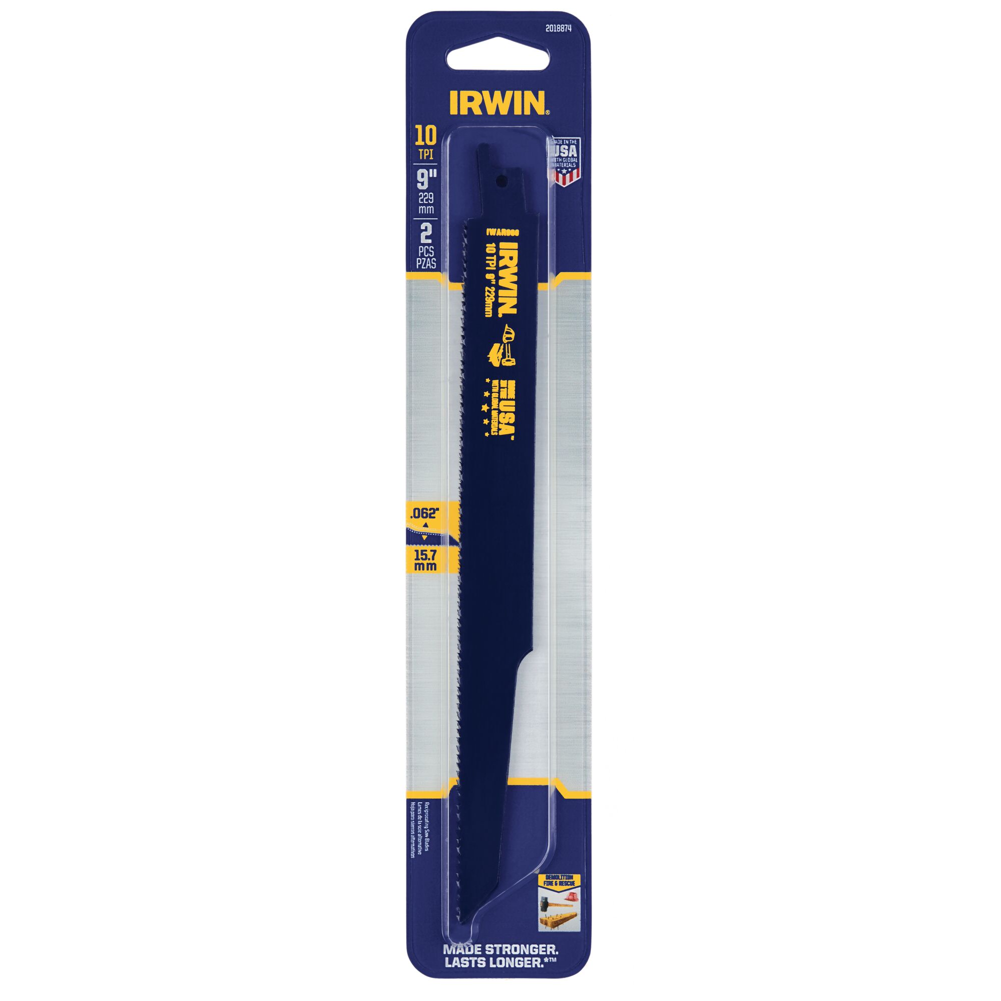 Hình ảnh 1 của mặt hàng Bộ 2 lưỡi cưa kiếm Bi-metal 10TPI 9" Irwin