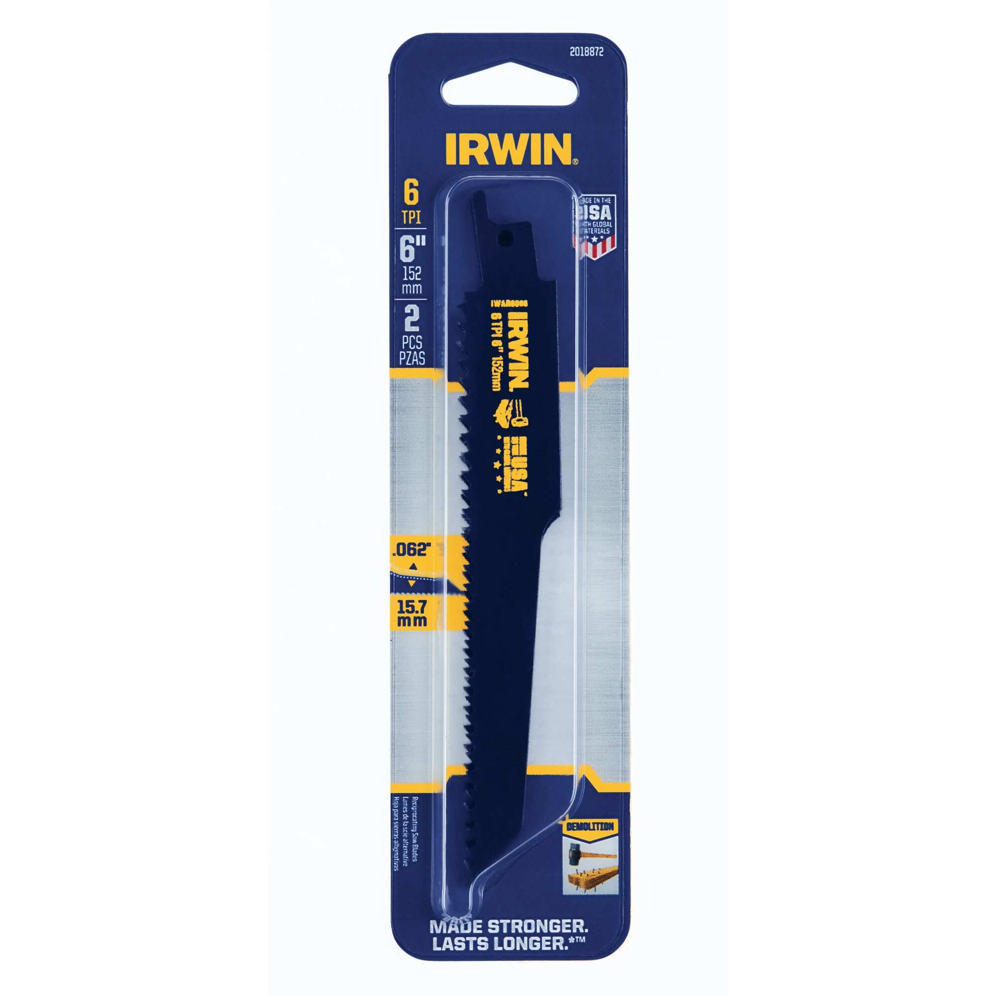 Hình ảnh 1 của mặt hàng Bộ 2 lưỡi cưa kiếm Bi-metal 6TPI 6" Irwin