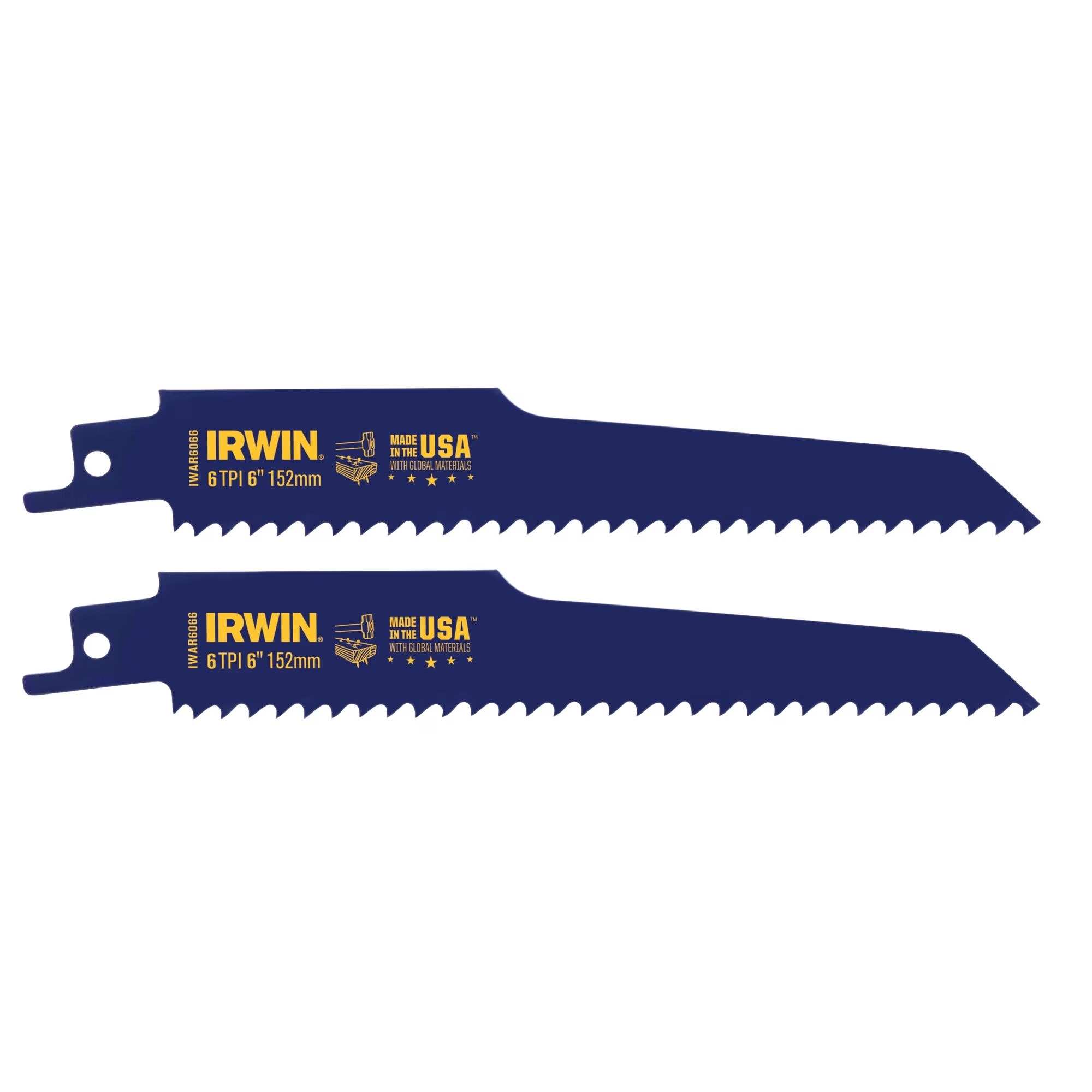 Hình ảnh 2 của mặt hàng Bộ 2 lưỡi cưa kiếm Bi-metal 6TPI 6" Irwin