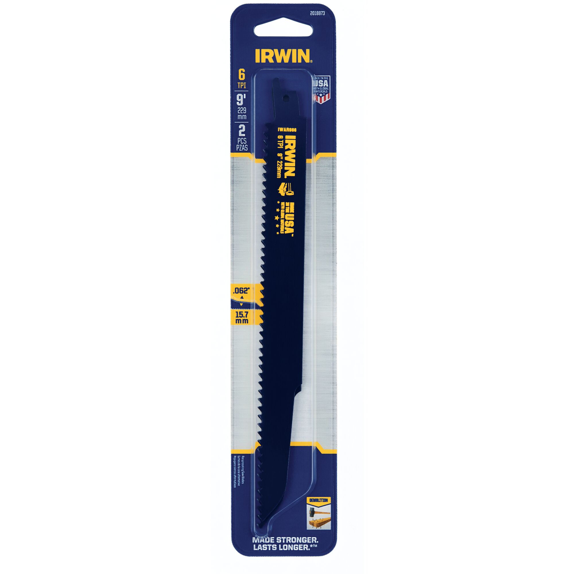 Hình ảnh 3 của mặt hàng Bộ 2 lưỡi cưa kiếm Bi-metal 6TPI 9" Irwin