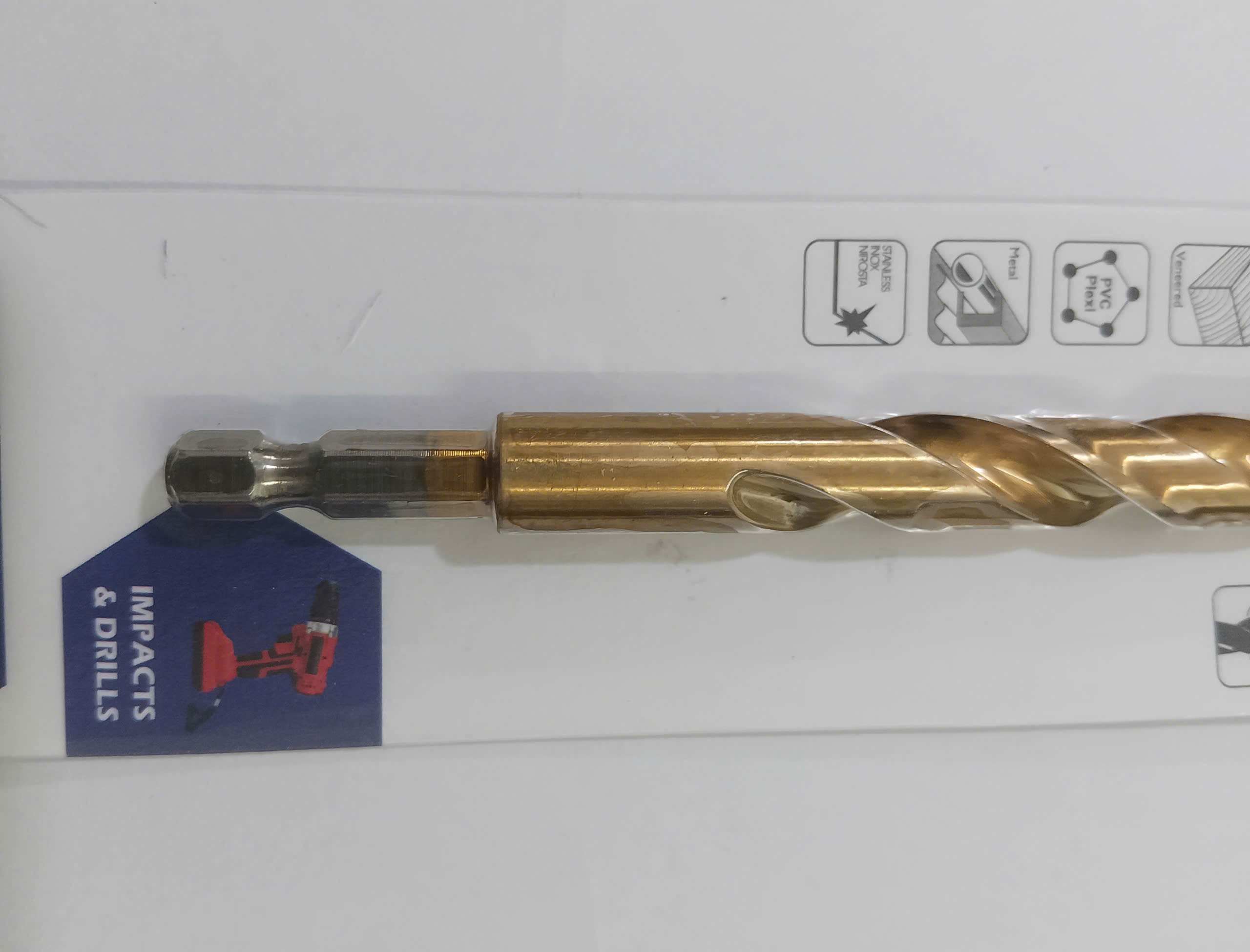 Hình ảnh 17 của mặt hàng Mũi khoan inox Ø10.0mm chuôi lục giác phủ titan vàng Senka