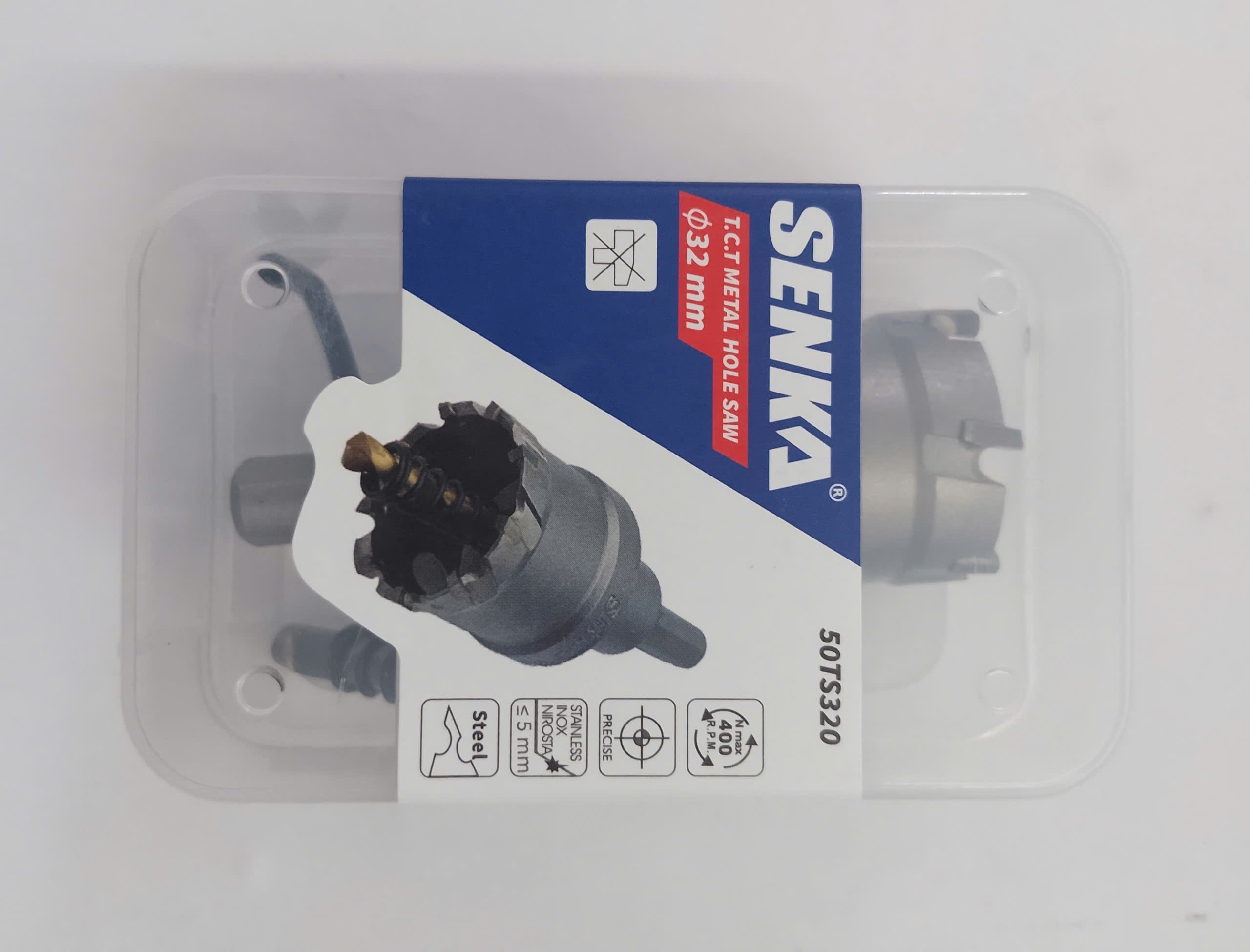 Hình ảnh 13 của mặt hàng Mũi khoét thép inox Ø32mm chuôi tròn vát Senka