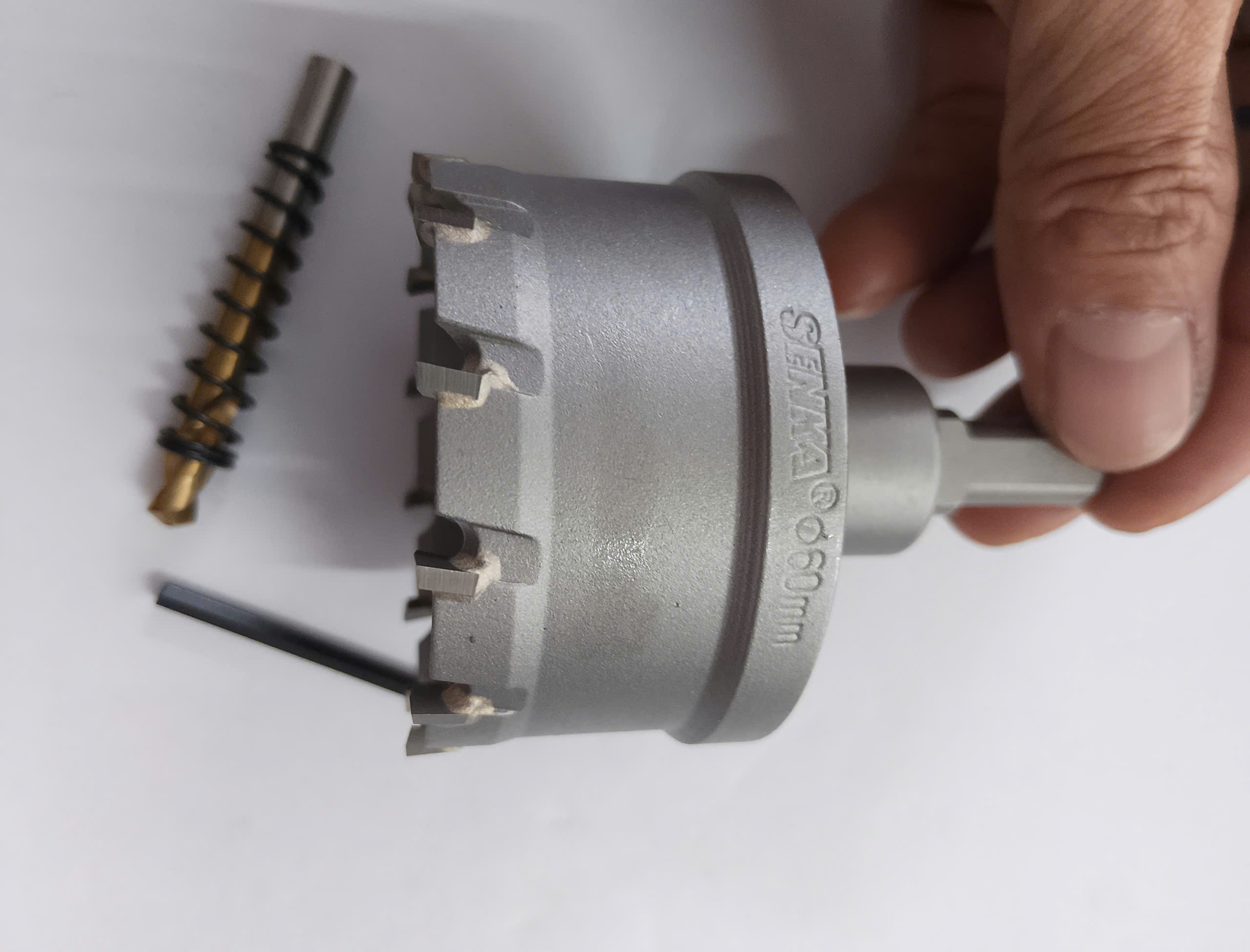 Hình ảnh 6 của mặt hàng Mũi khoét thép inox Ø60mm chuôi tròn vát Senka