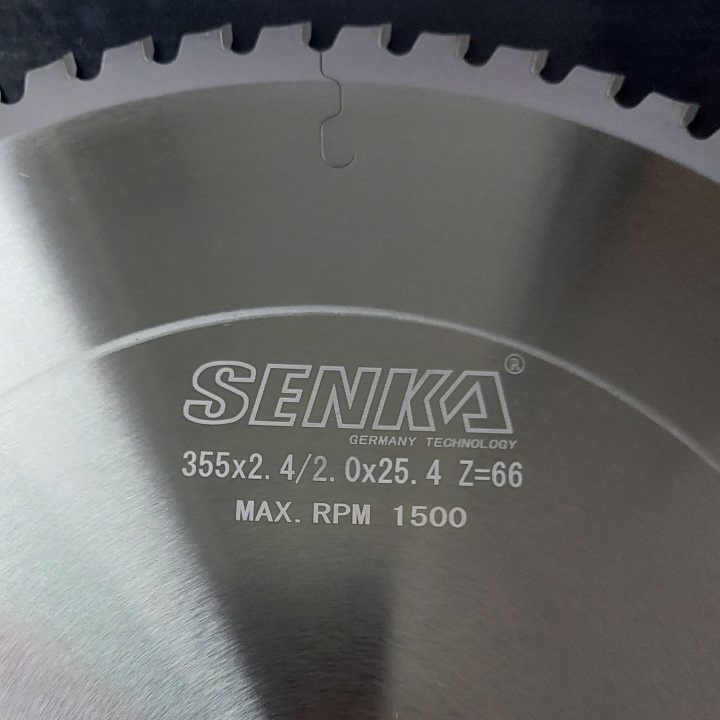 Hình ảnh 3 của mặt hàng Lưỡi cắt sắt hợp kim Ø355x2.4x66R /25.4mm dùng cho máy điều chỉnh tua chậm Senka