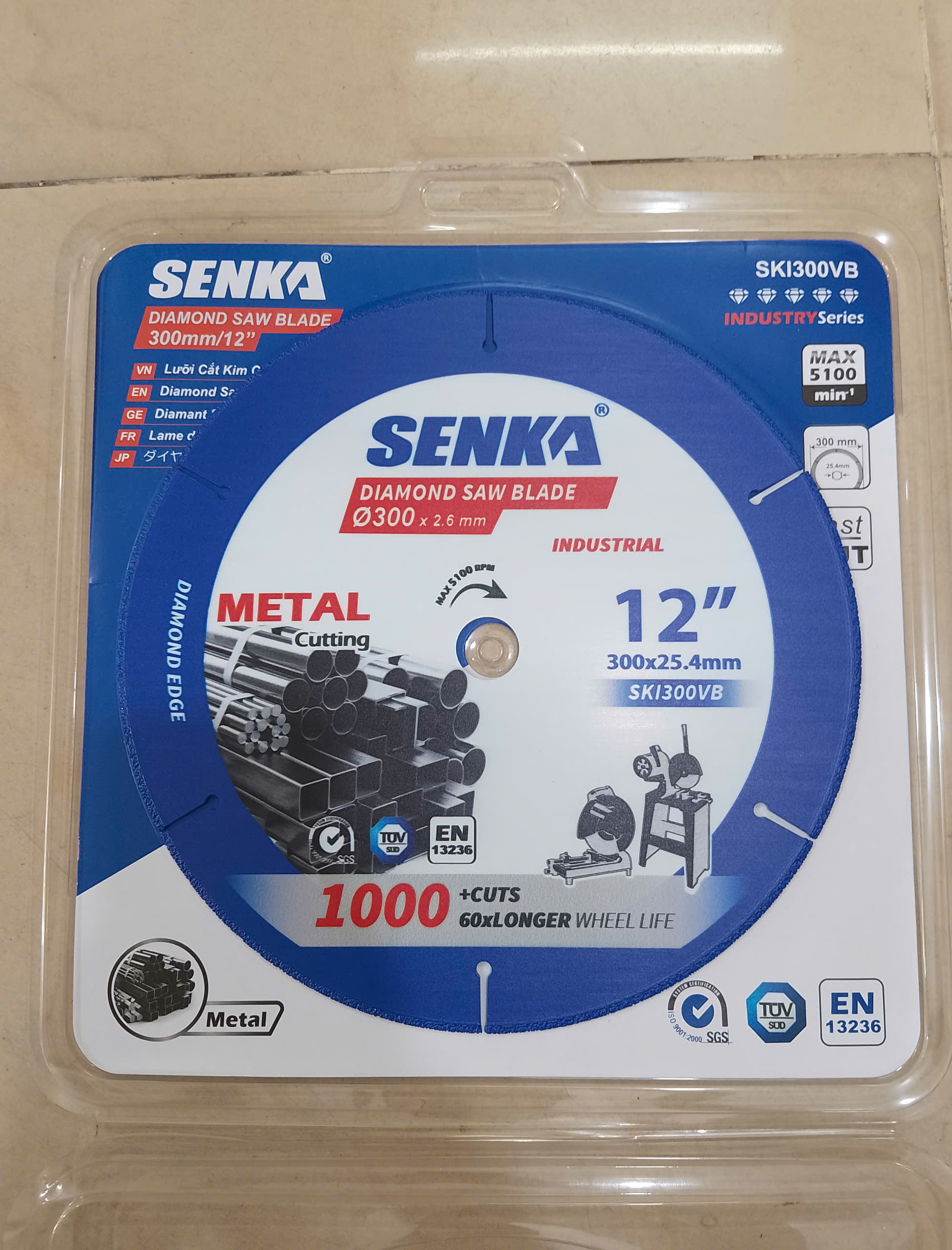 Hình ảnh 11 của mặt hàng Lưỡi kim cương đa năng Ø300x2.6x25.4mm cho máy tua nhanh Senka