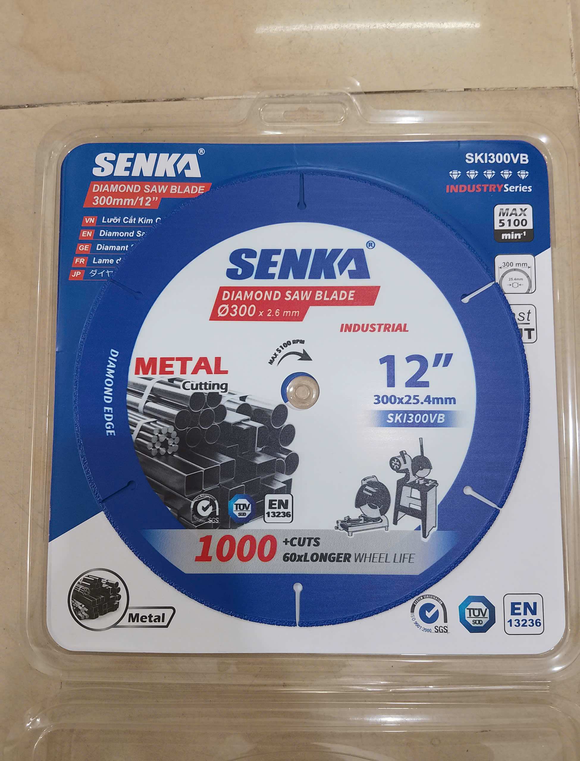 Hình ảnh 12 của mặt hàng Lưỡi kim cương đa năng Ø300x2.6x25.4mm cho máy tua nhanh Senka