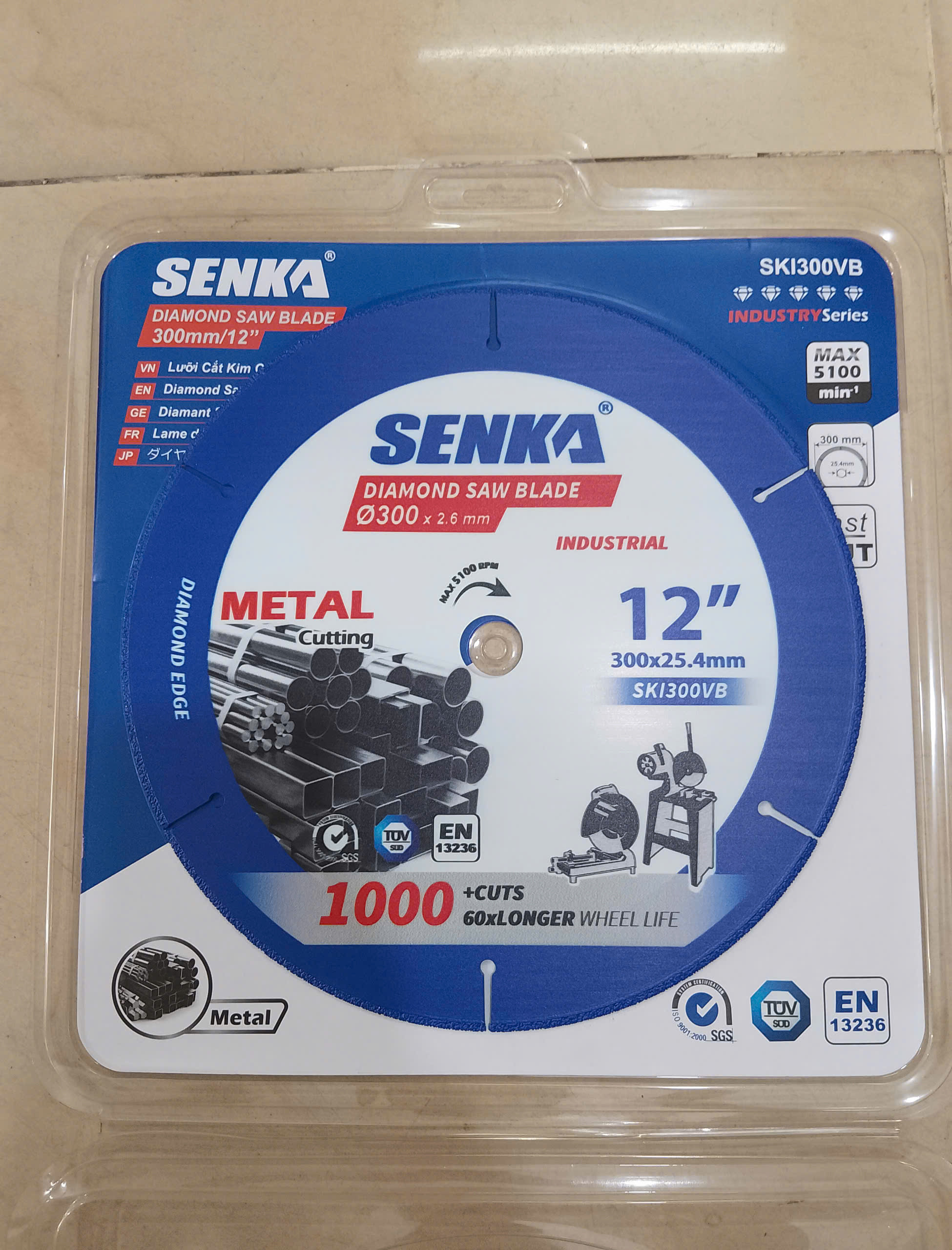 Hình ảnh 13 của mặt hàng Lưỡi kim cương đa năng Ø300x2.6x25.4mm cho máy tua nhanh Senka
