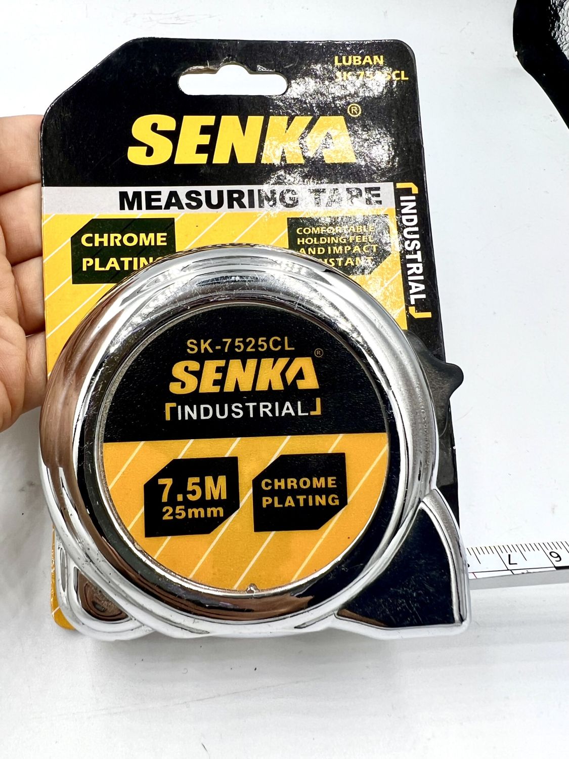 Hình ảnh 1 của mặt hàng Thước cuộn 7.5Mx25mm lỗ ban mạ chrome Senka