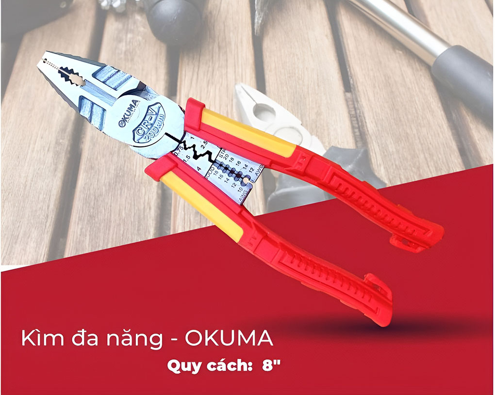 Hình ảnh 8 của mặt hàng Kìm đa năng cắt cáp 8" Okuma