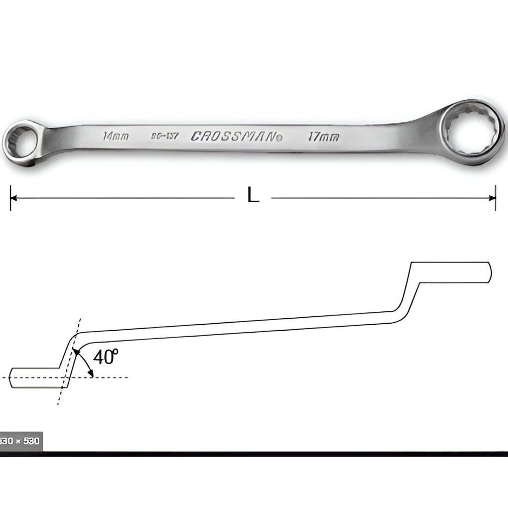 Hình ảnh 2 của mặt hàng Cờ lê 2 đầu vòng 14x17mm Crossman