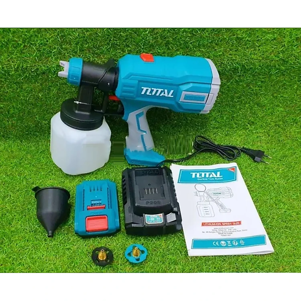 Hình ảnh 14 của mặt hàng Bộ combo súng bắn đinh TCBNLI2016 máy phun sơn TCSGLI20406 dùng pin 20V Total