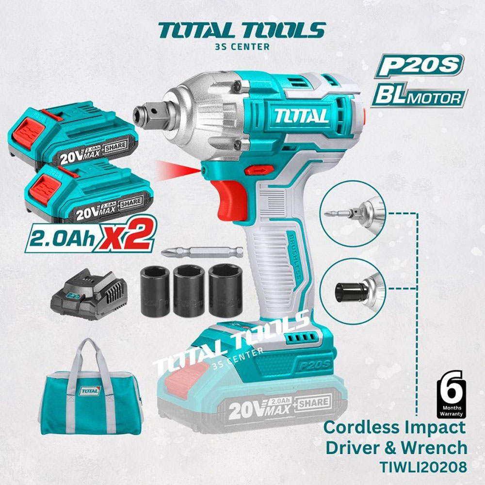 Hình ảnh 23 của mặt hàng Máy siết vít và siết buloong dùng pin 20V Total