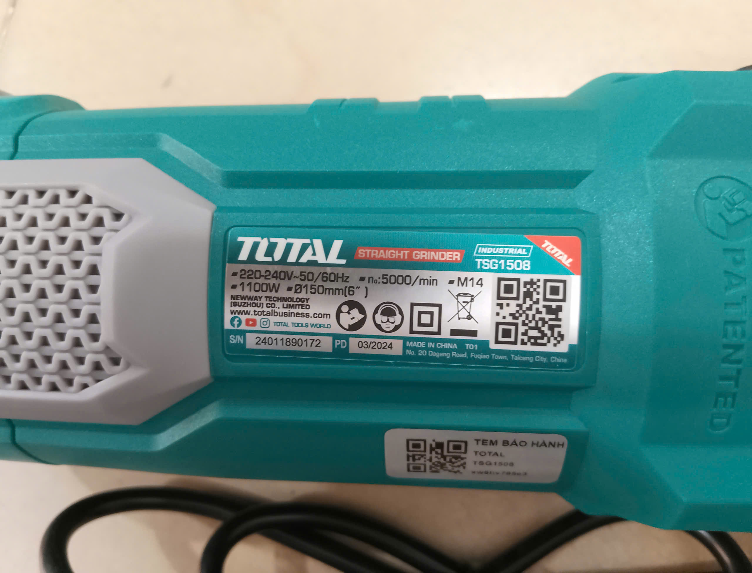Hình ảnh 8 của mặt hàng Máy mài thẳng ø150mm 1100W Total