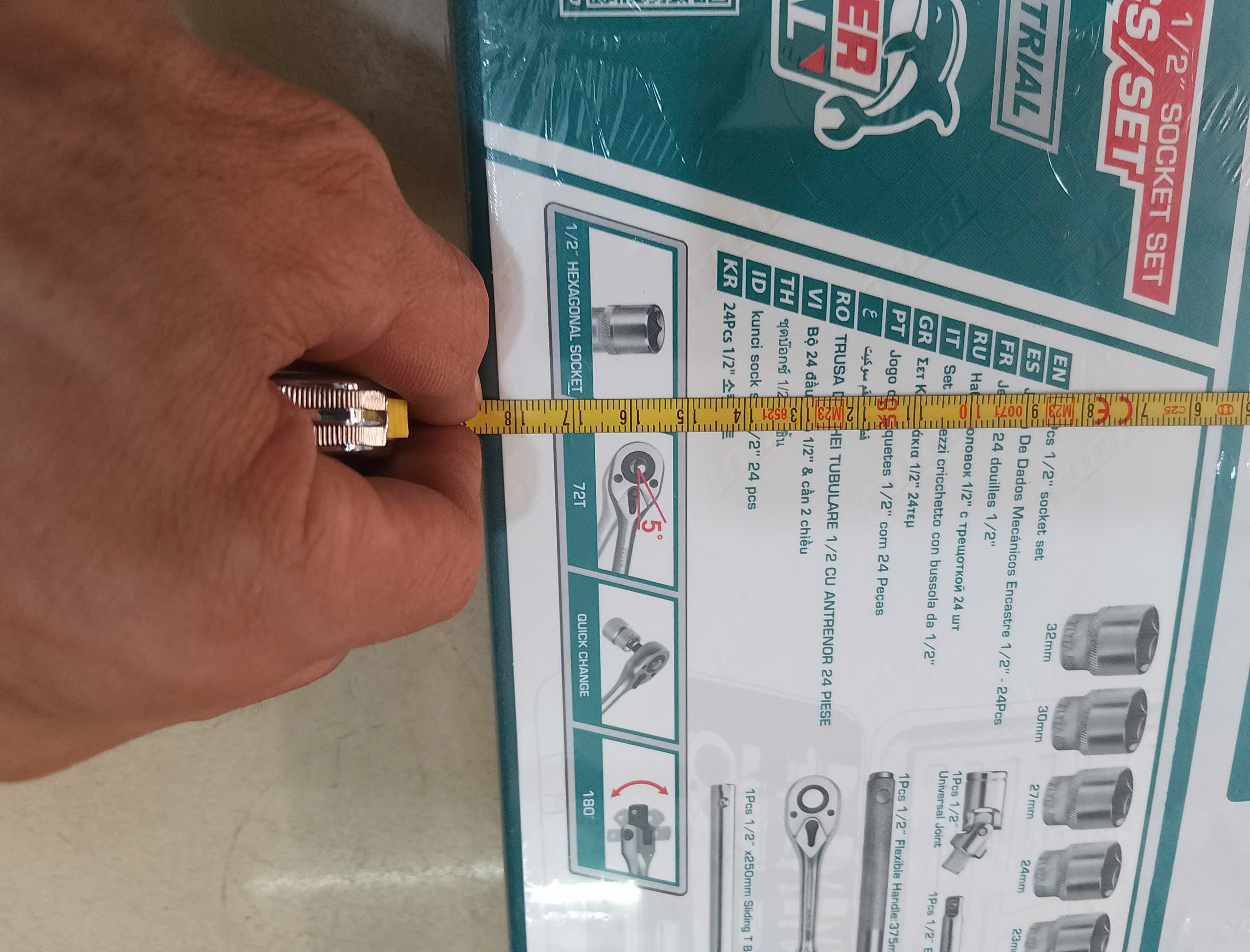 Hình ảnh 13 của mặt hàng Bộ 24 đầu tuýp 1/2" Total