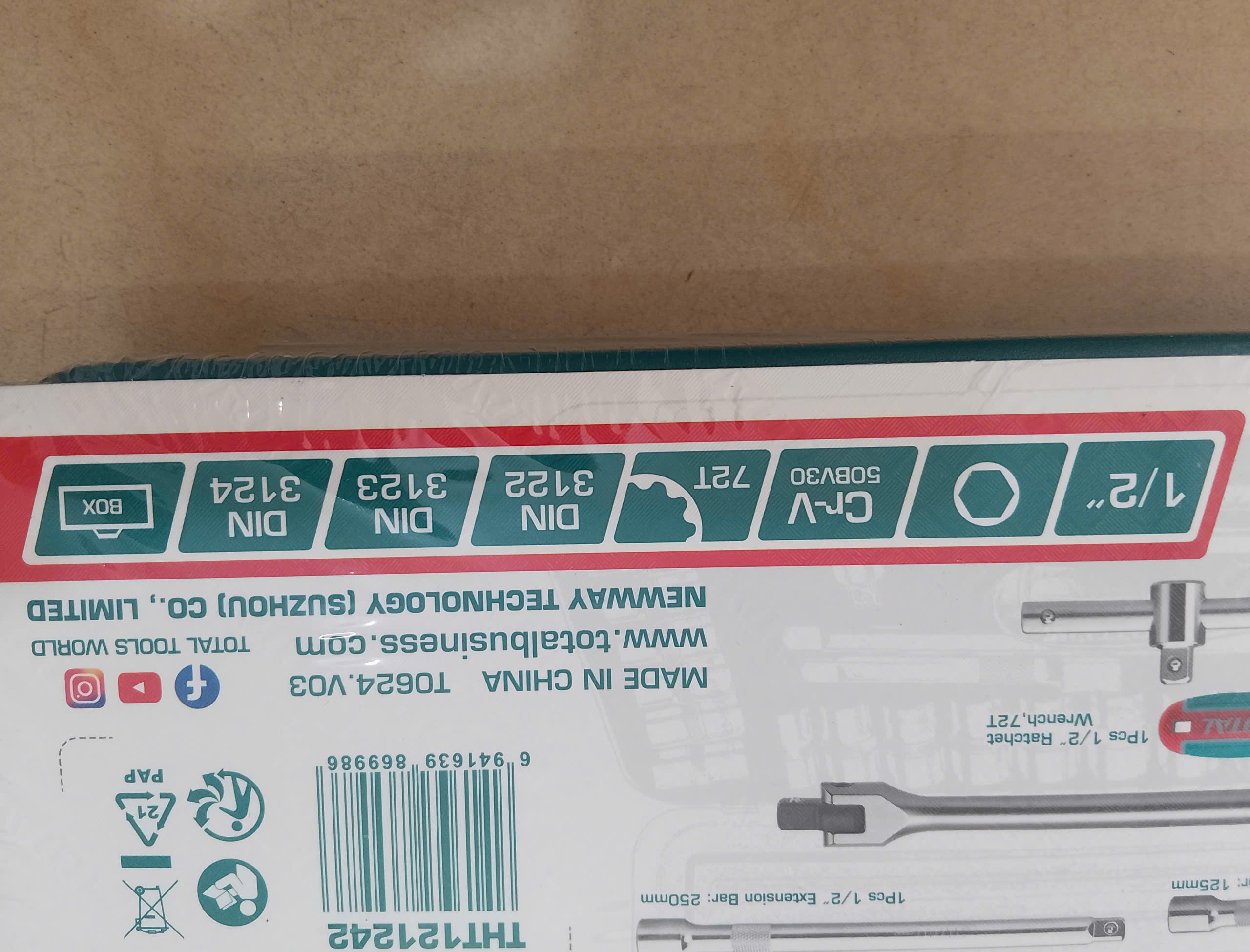 Hình ảnh 16 của mặt hàng Bộ 24 đầu tuýp 1/2" Total