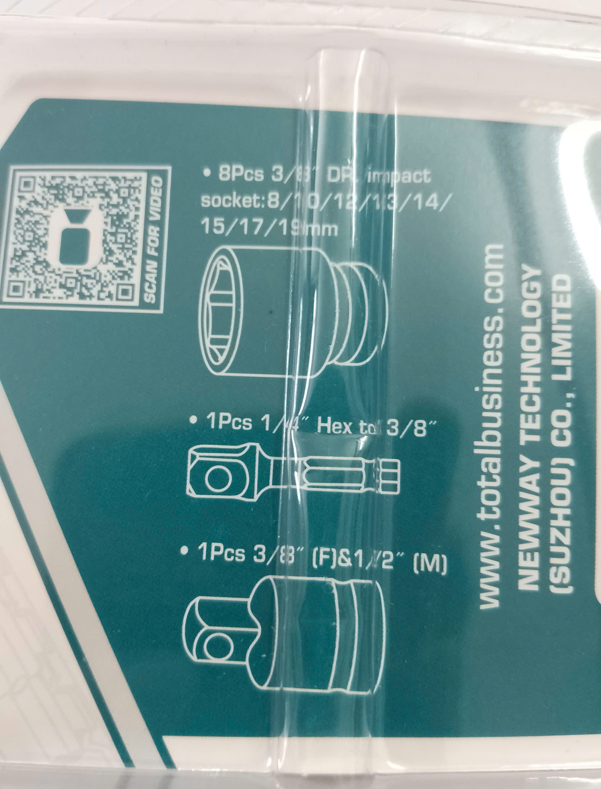 Hình ảnh 13 của mặt hàng Bộ 10 đầu tuýp 3/8" Dr Total