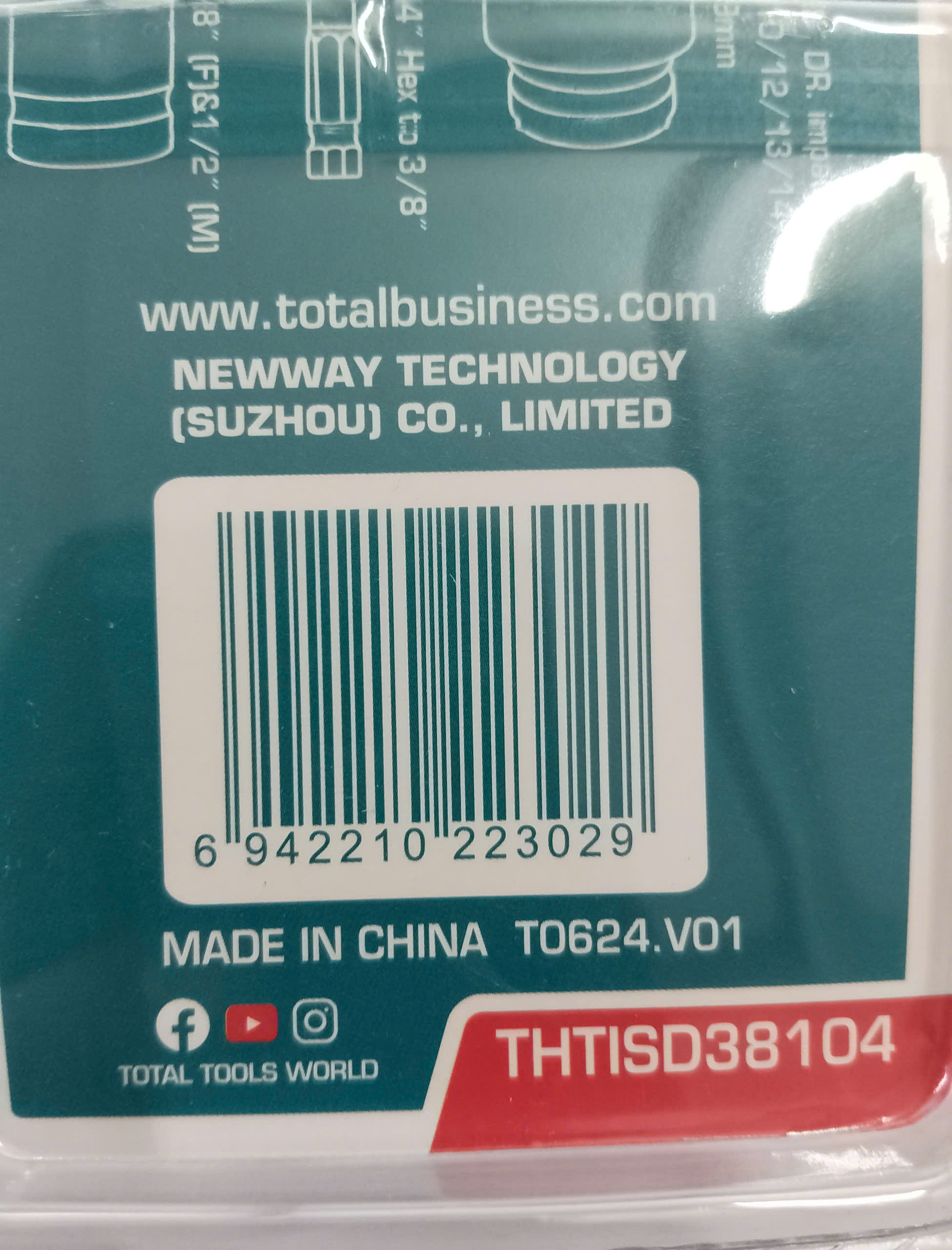 Hình ảnh 9 của mặt hàng Bộ 10 đầu tuýp 3/8" Dr Total