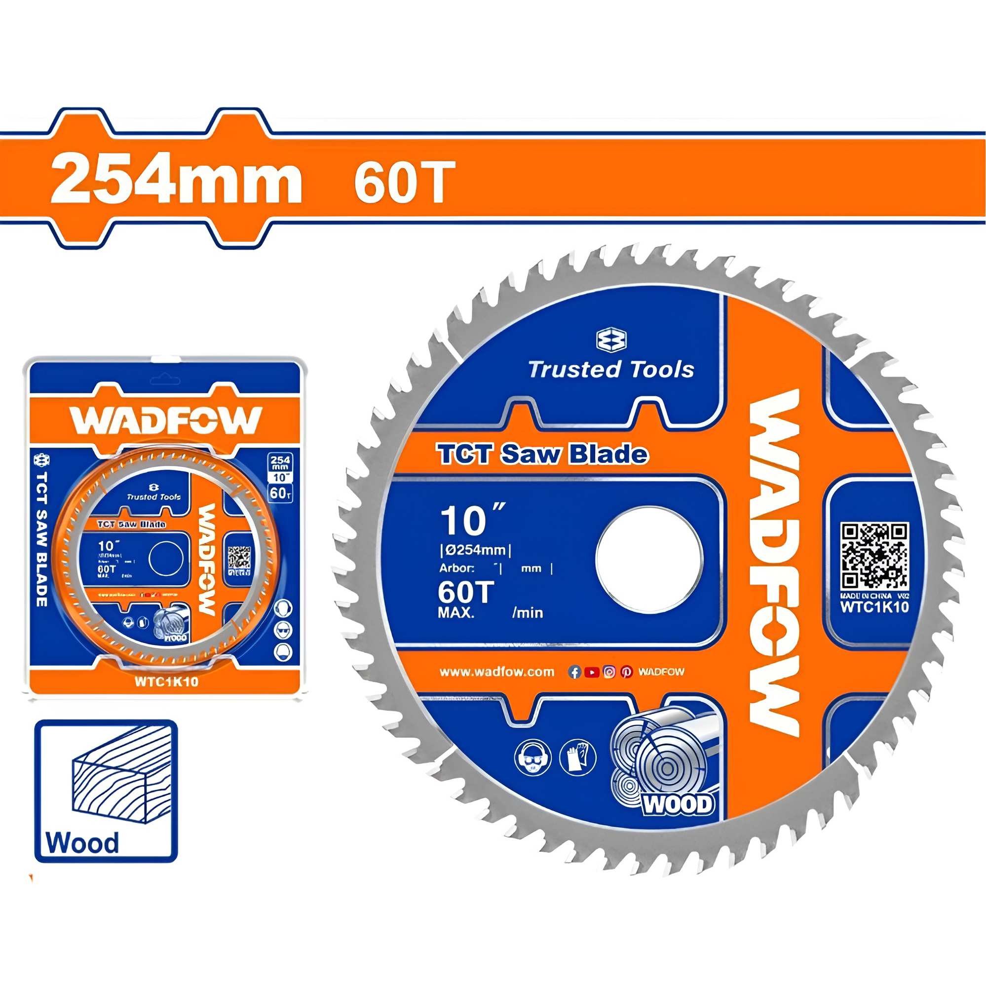 Hình ảnh 1 của mặt hàng Lưỡi cưa gỗ TCT 254mmx60T Wadfow