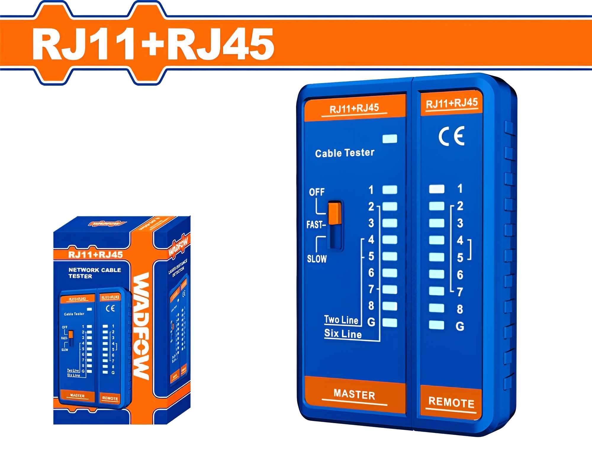 Hình ảnh 1 của mặt hàng Thiết bị kiểm tra cáp mạng RJ11+RJ45 Wadfow