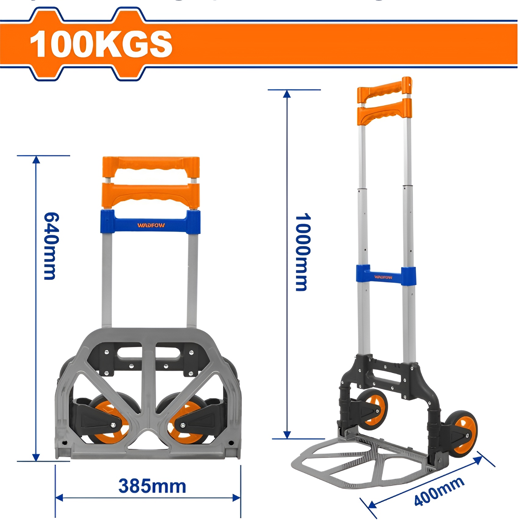 Hình ảnh 1 của mặt hàng Xe đẩy tay có thể gập lại 100kg Wadfow