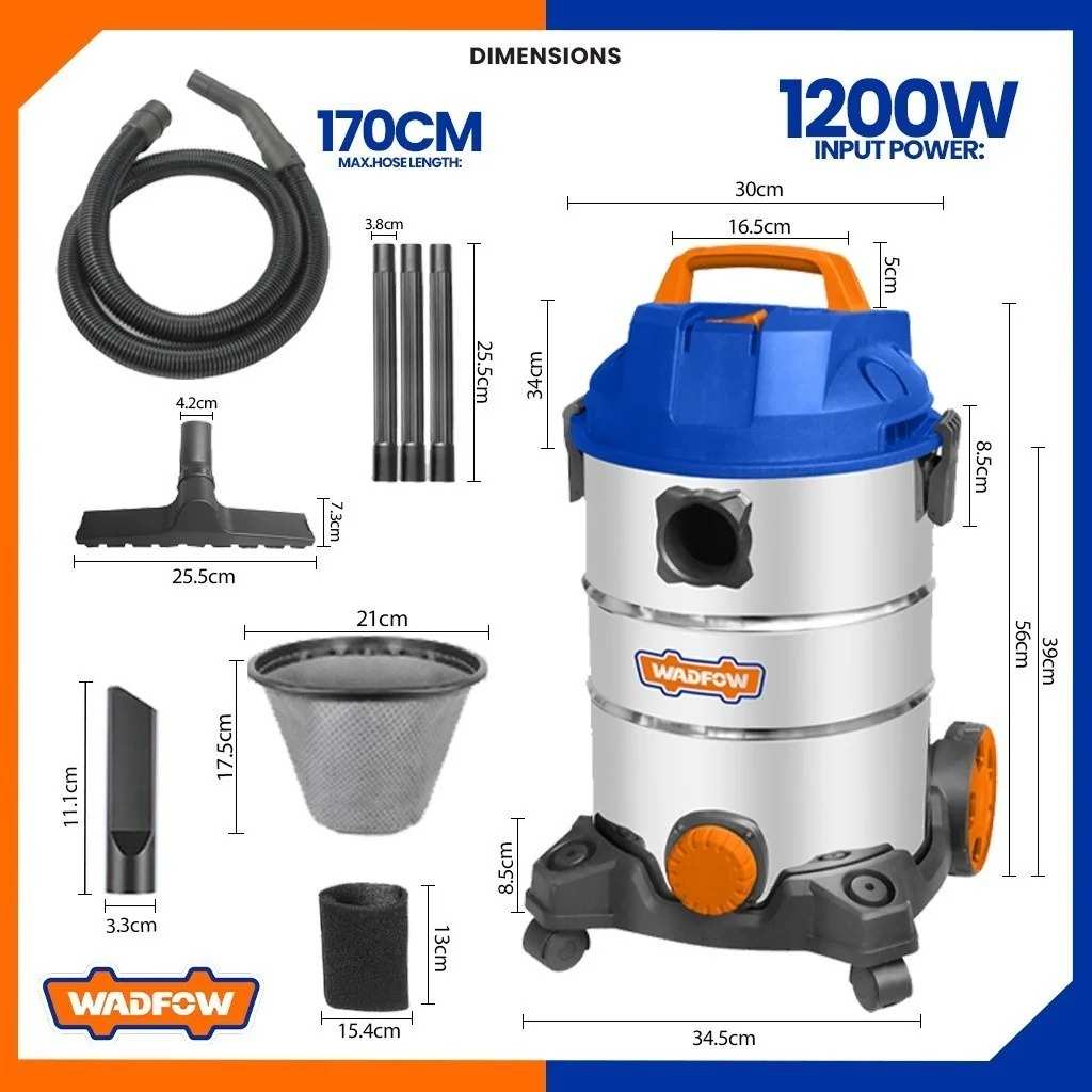 Hình ảnh 5 của mặt hàng Máy hút bụi 1200W 25L Wadfow